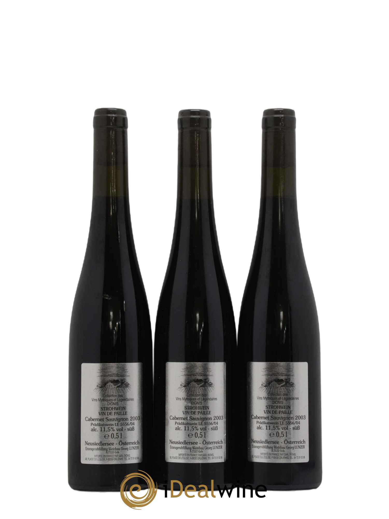 Autriche Neusiedlersee Vin de Paille Strowein Cabernet Sauvignon Georges Lunzer 50Cl 2003 - Posten von 3 Flaschen - 0
