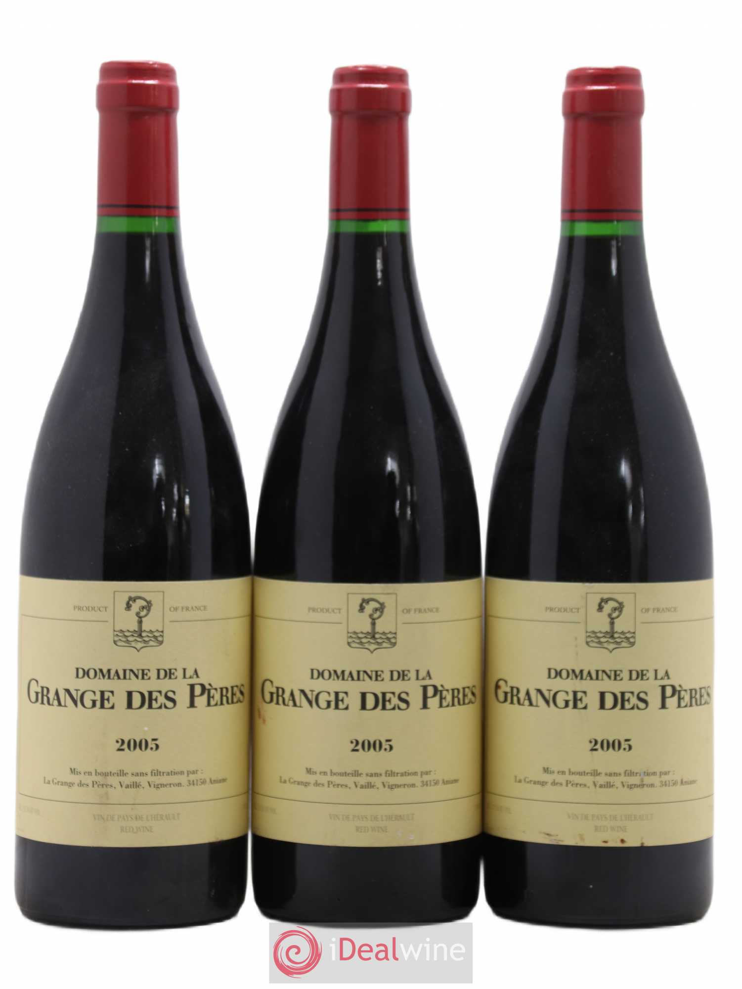 Pays d'Hérault Grange des Pères Laurent Vaillé 2005 - Lot de 3 bouteilles - 0
