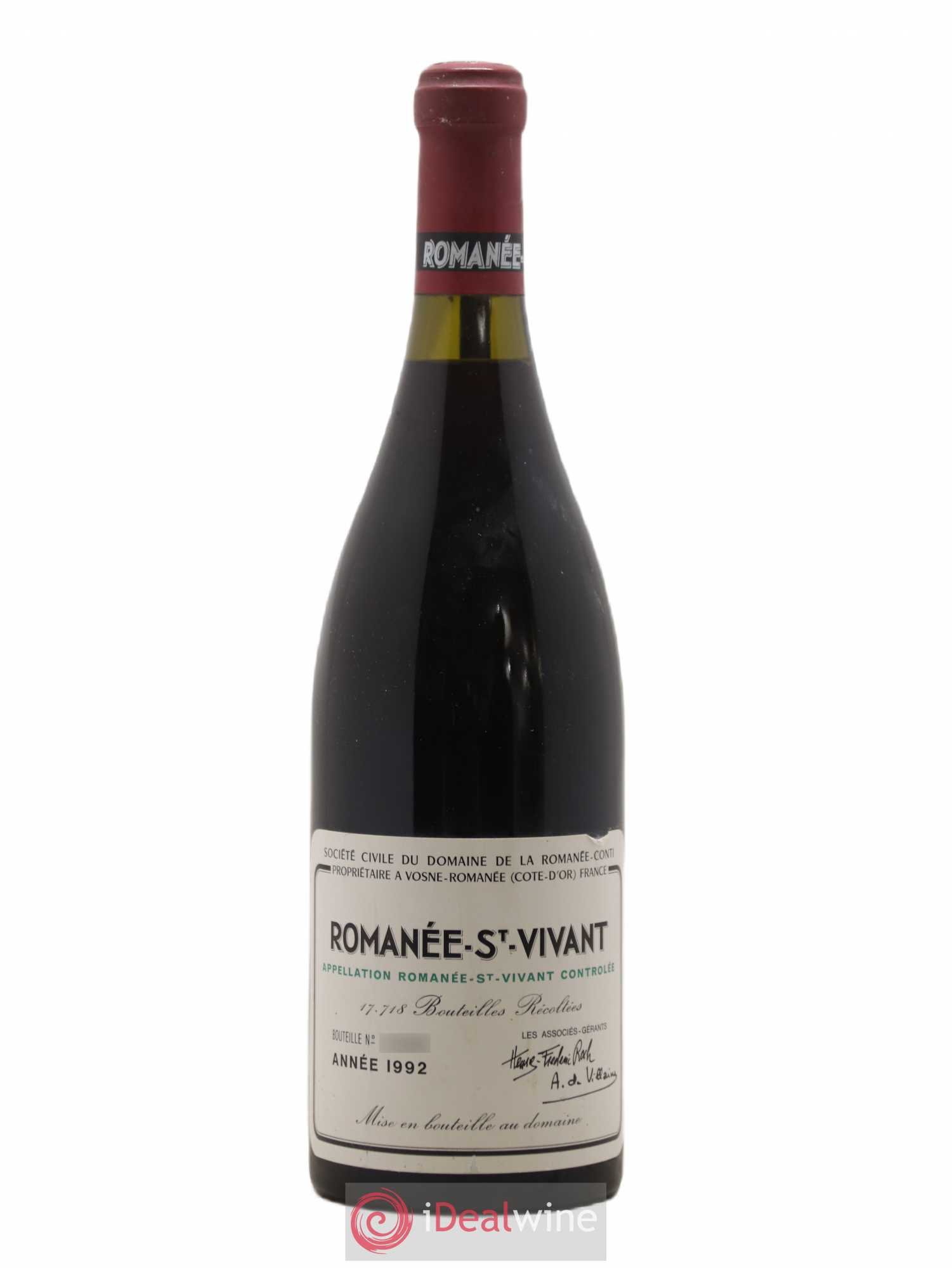 Romanée-Saint-Vivant Grand Cru Domaine de la Romanée-Conti 1992 - Lot de 1 bouteille - 0
