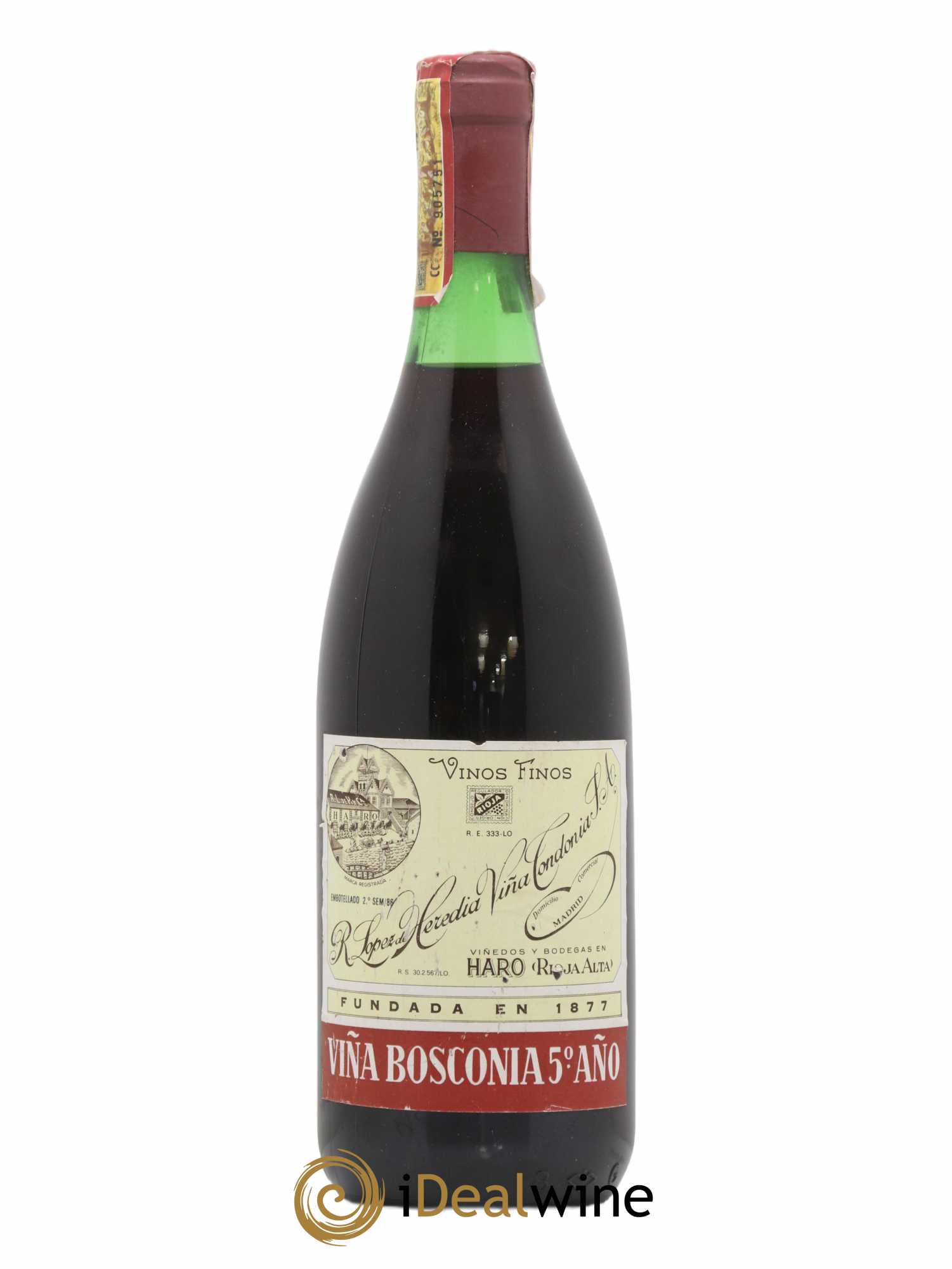 Rioja Viña Bosconia Reserva Vina Tondonia R. Lopez de Heredia 5 Anos 1981 - Lot de 1 bouteille - 0