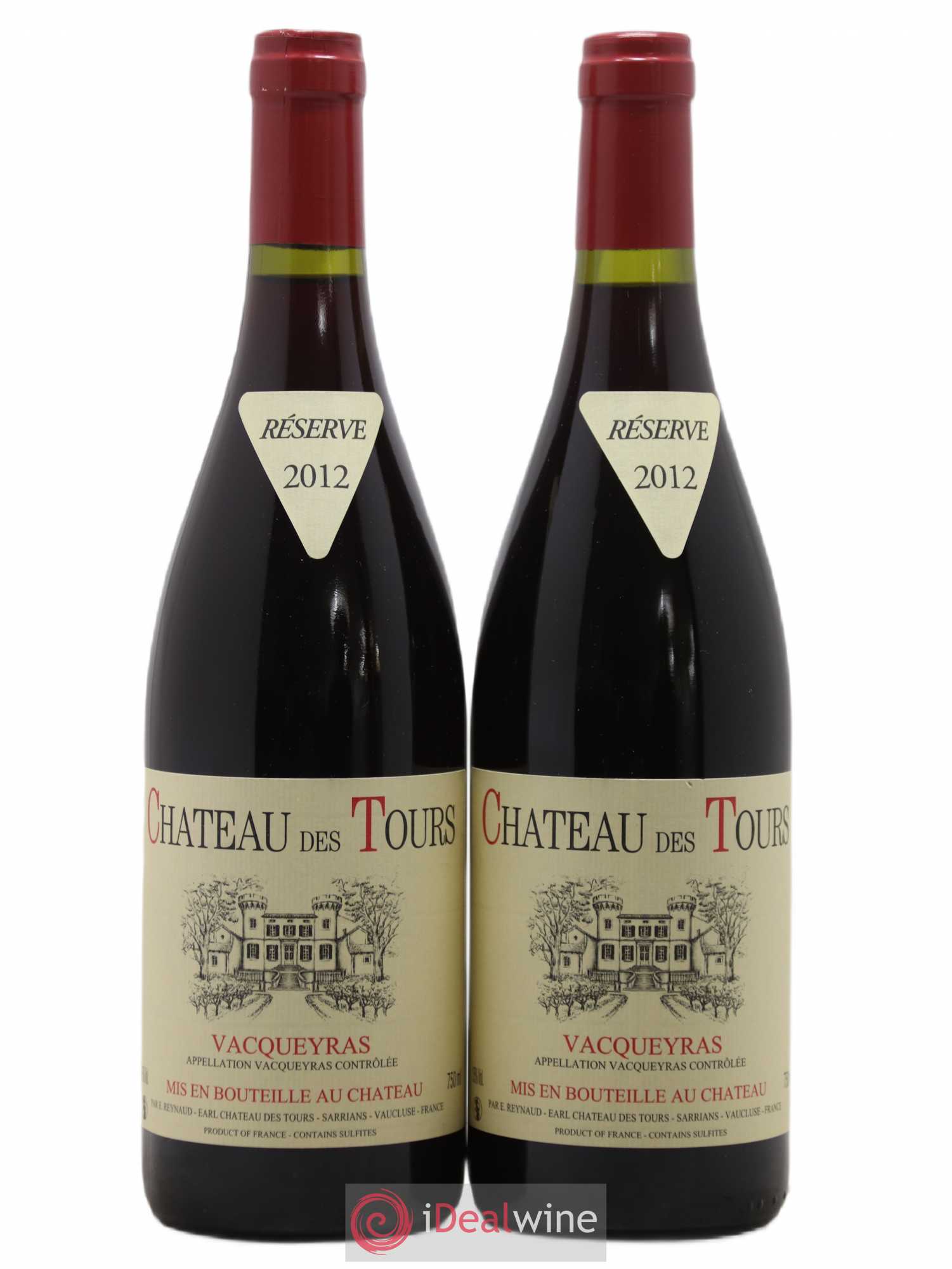 Vacqueyras Château des Tours Emmanuel Reynaud 2012 - Lot de 2 bouteilles - 0