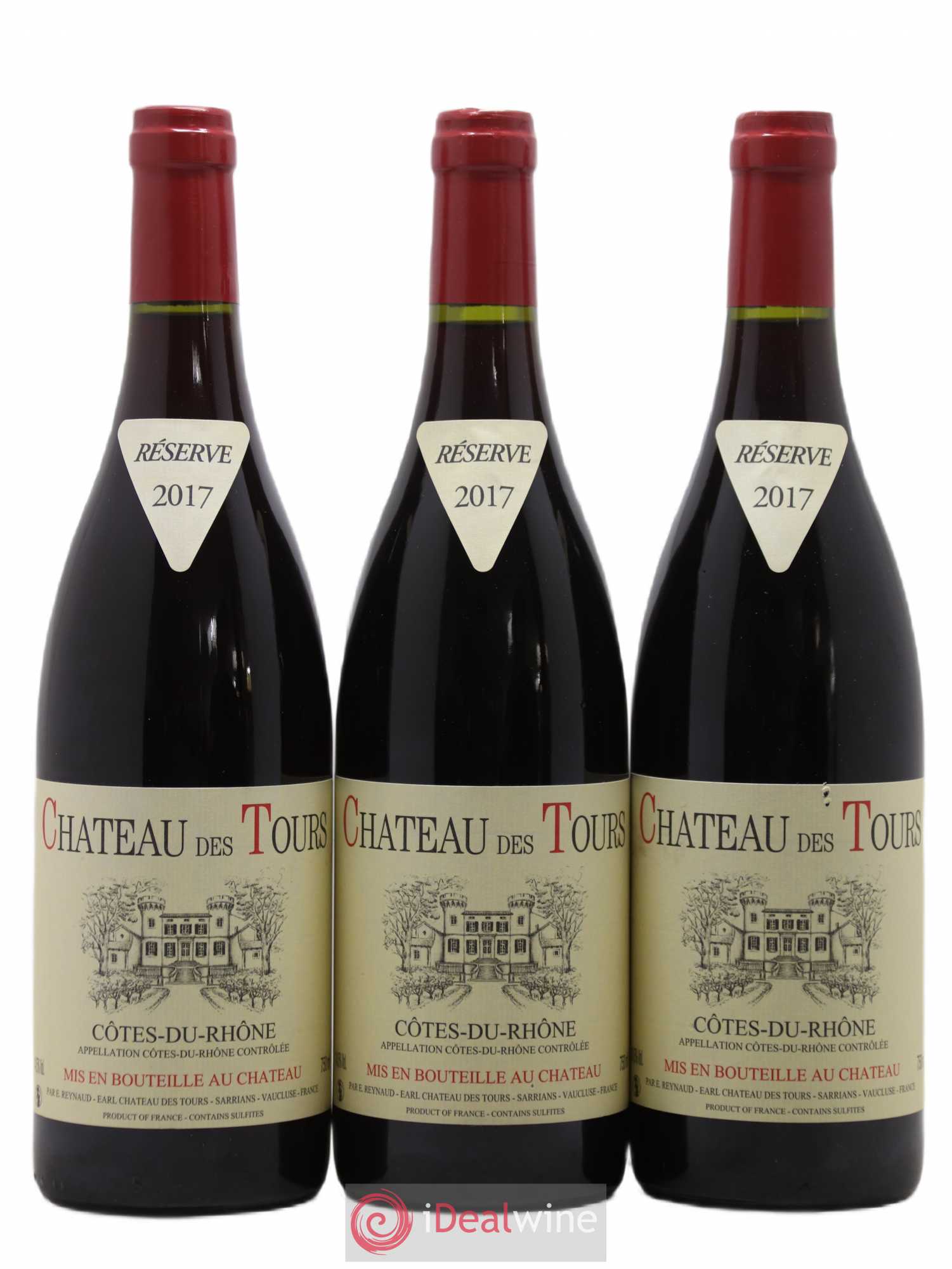 Côtes-du-Rhône Château des Tours Emmanuel Reynaud 2017 - Lot de 3 bouteilles - 0