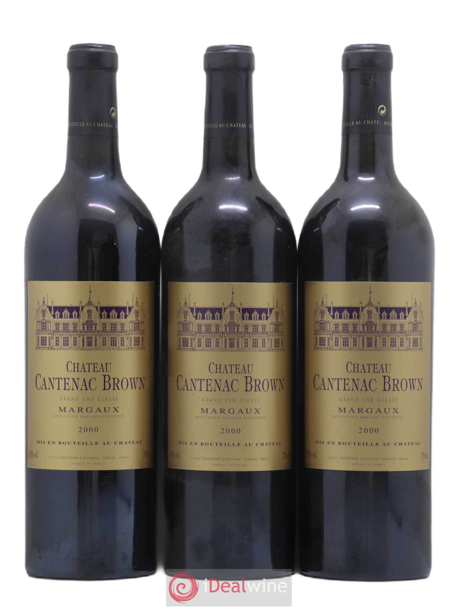 Château Cantenac Brown 3ème Grand Cru Classé 2000 - Lot de 3 bouteilles - 0