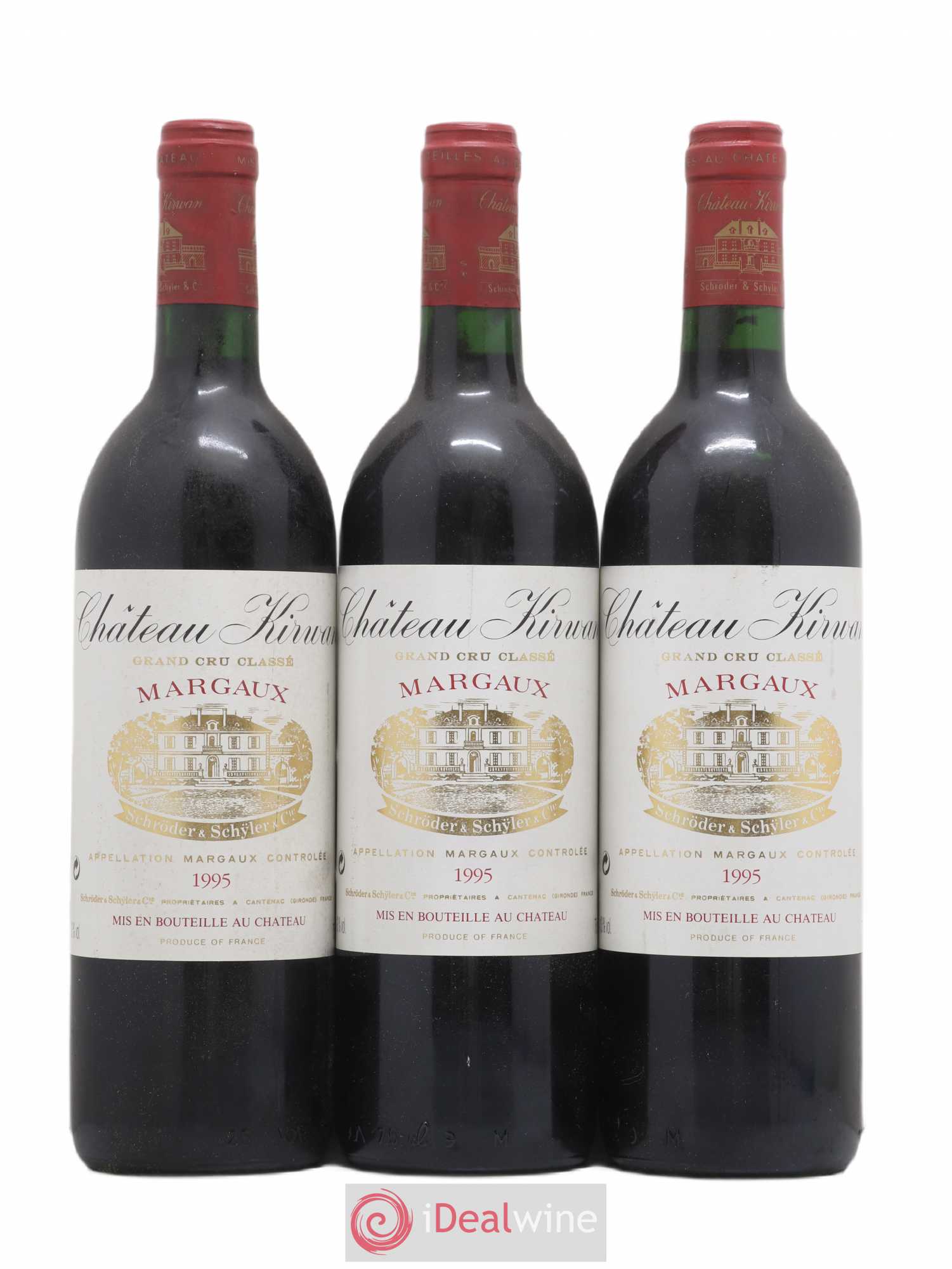 Château Kirwan 3ème Grand Cru Classé 1995 - Lot de 3 bouteilles - 0