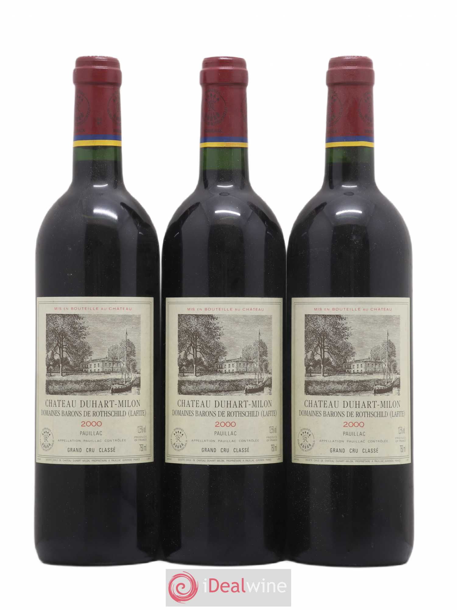 Château Duhart-Milon 4ème Grand Cru Classé 2000 - Lot de 3 bouteilles - 0