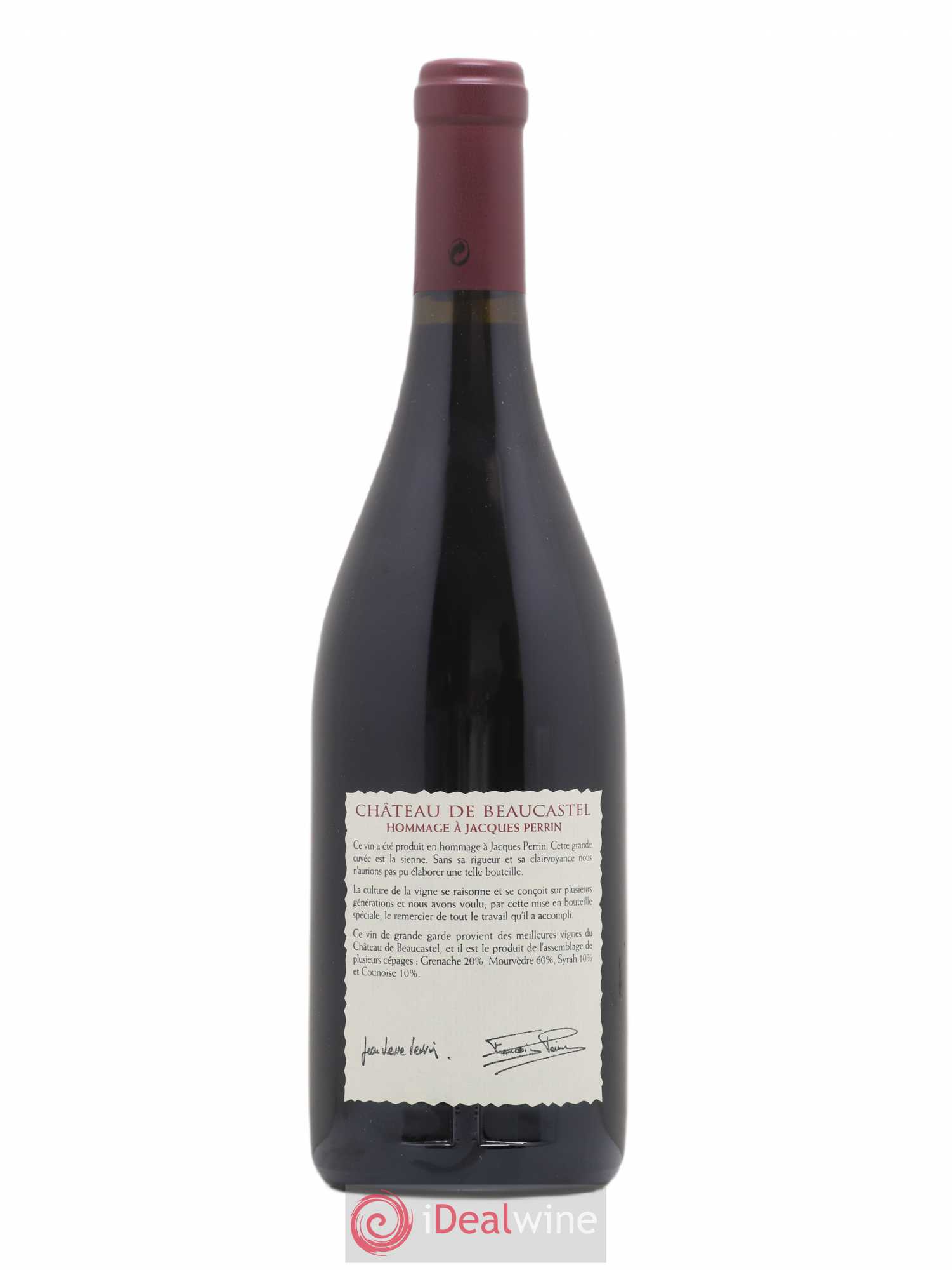 Châteauneuf-du-Pape Château de Beaucastel Hommage à Jacques Perrin Famille Perrin 2001 - Lot de 1 bouteille - 1
