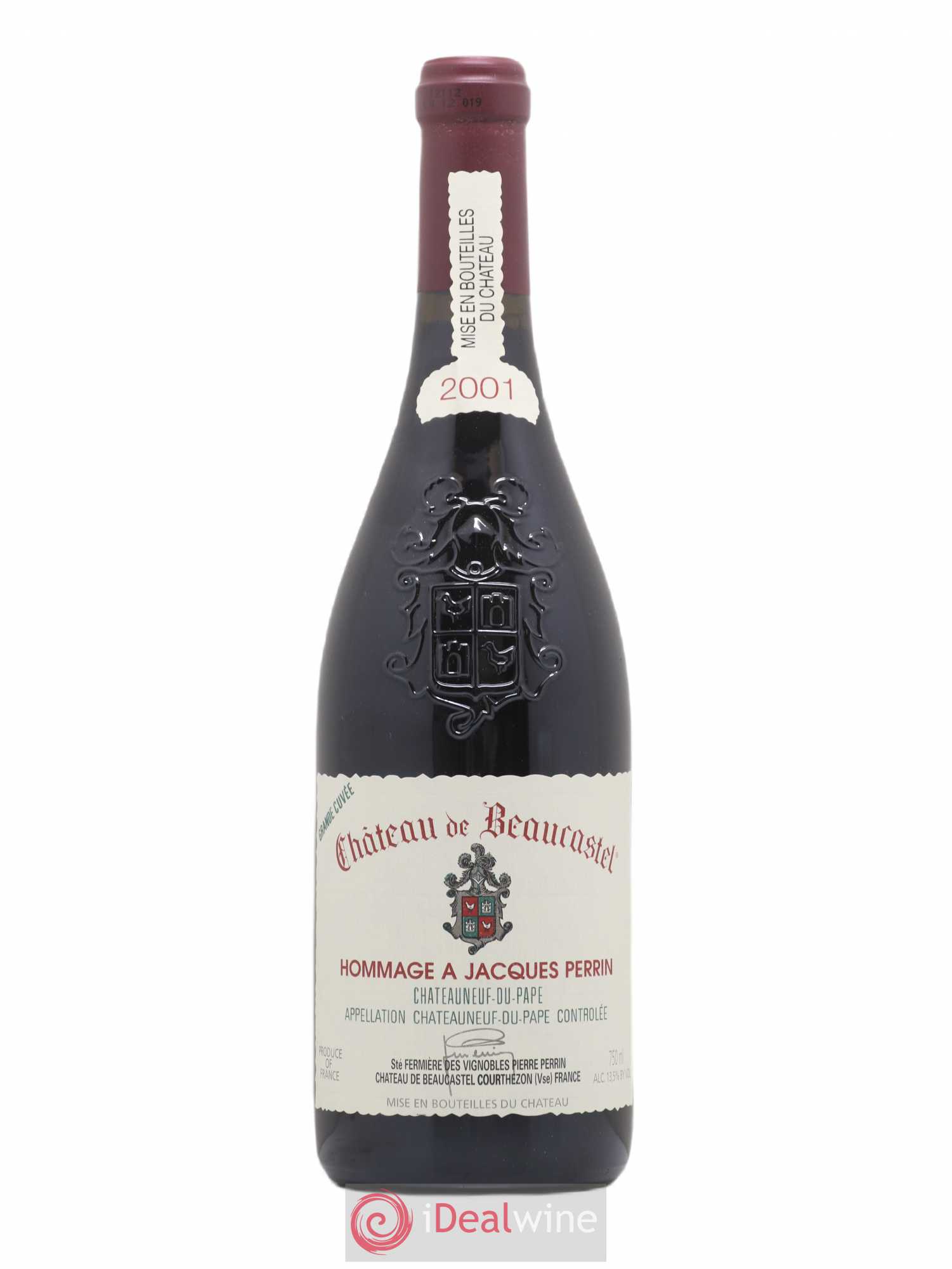 Châteauneuf-du-Pape Château de Beaucastel Hommage à Jacques Perrin Famille Perrin 2001 - Lot de 1 bouteille - 0