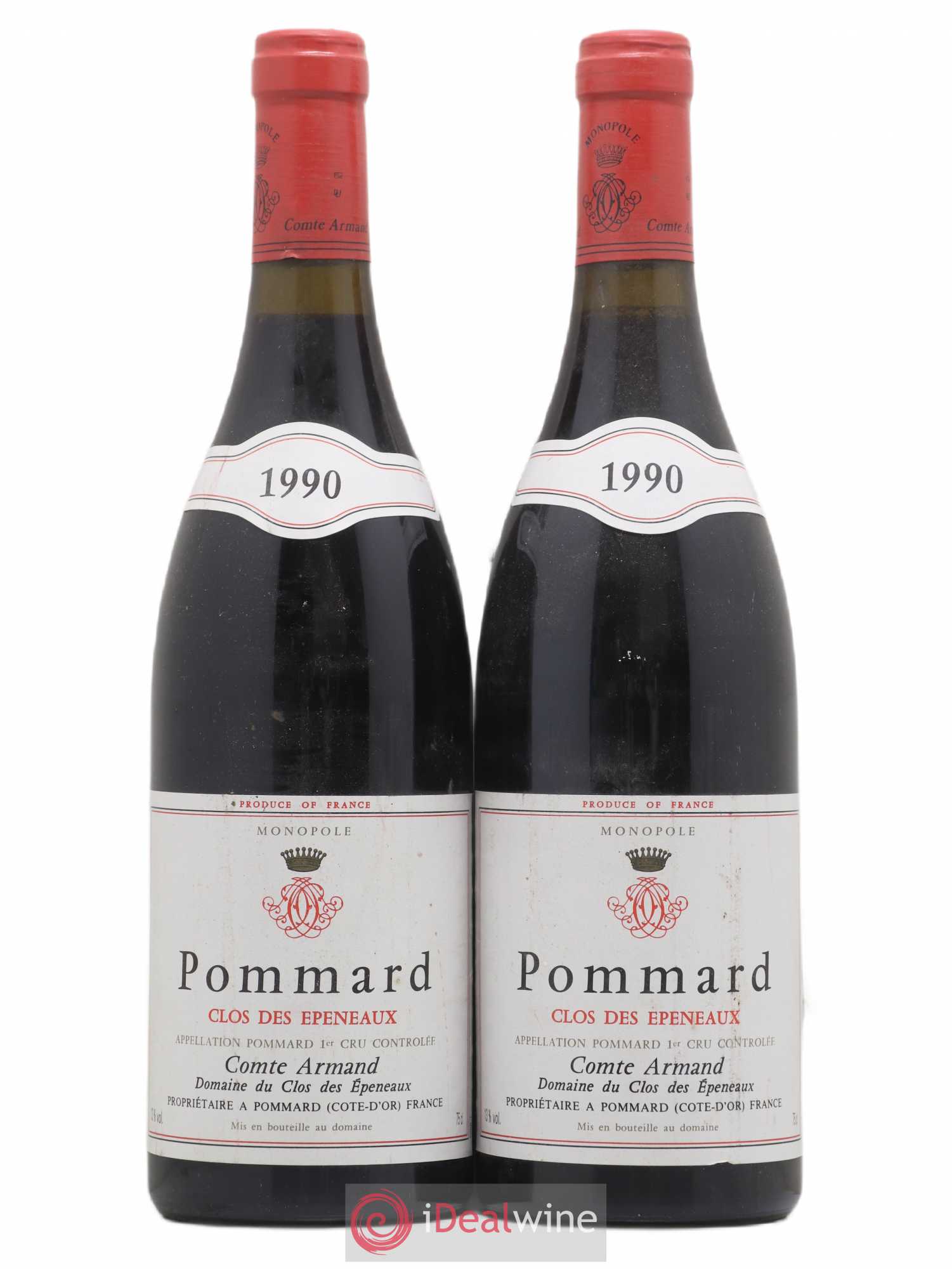 Pommard 1er Cru Clos des Epeneaux Comte Armand 1990 - Lot de 2 bouteilles - 0