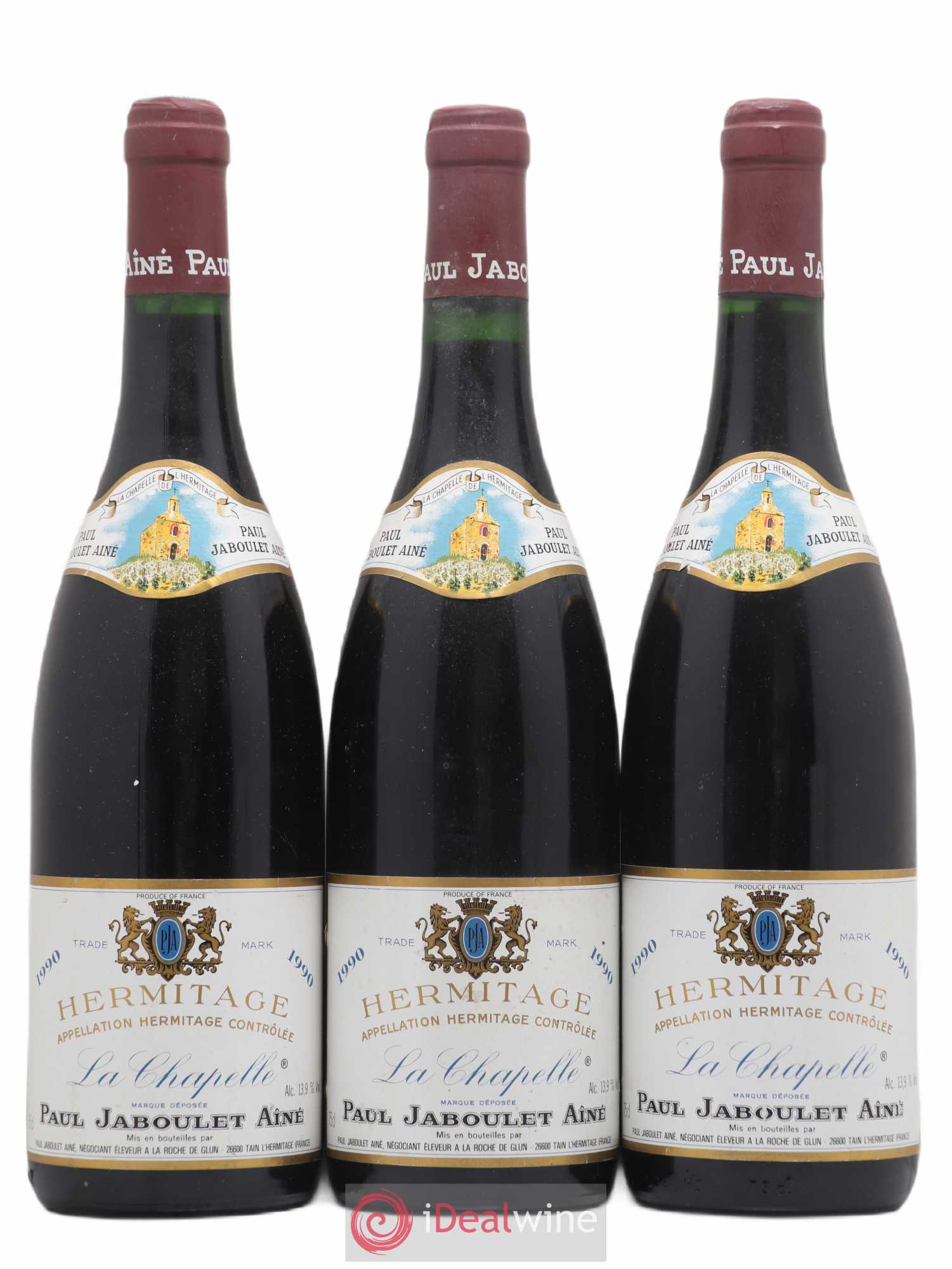 Hermitage La Chapelle Paul Jaboulet Ainé 1990 - Lot de 3 bouteilles - 0