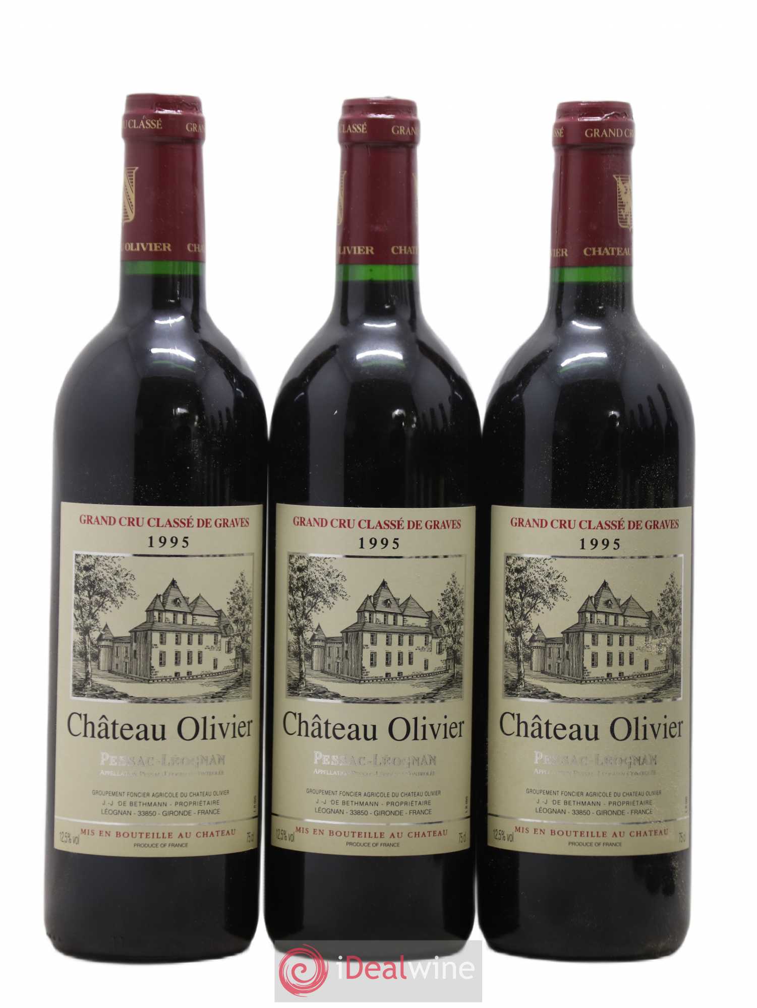 Château Olivier Cru Classé de Graves 1995 - Lot de 12 bouteilles - 1