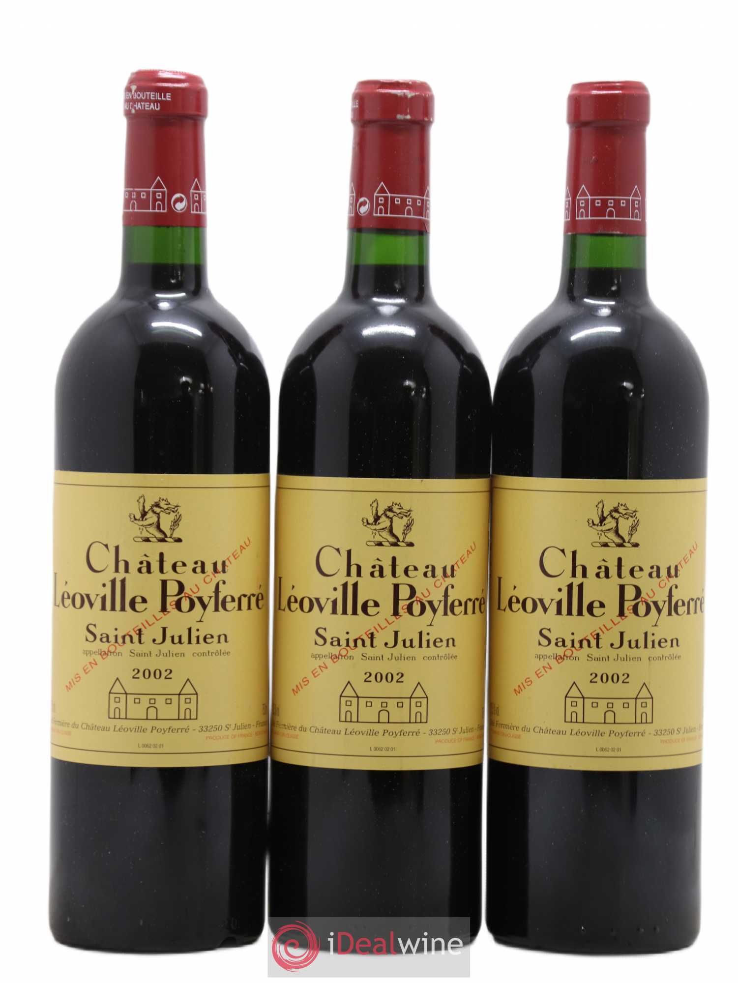 Château Léoville Poyferré 2ème Grand Cru Classé 2002 - Lot de 3 bouteilles - 0