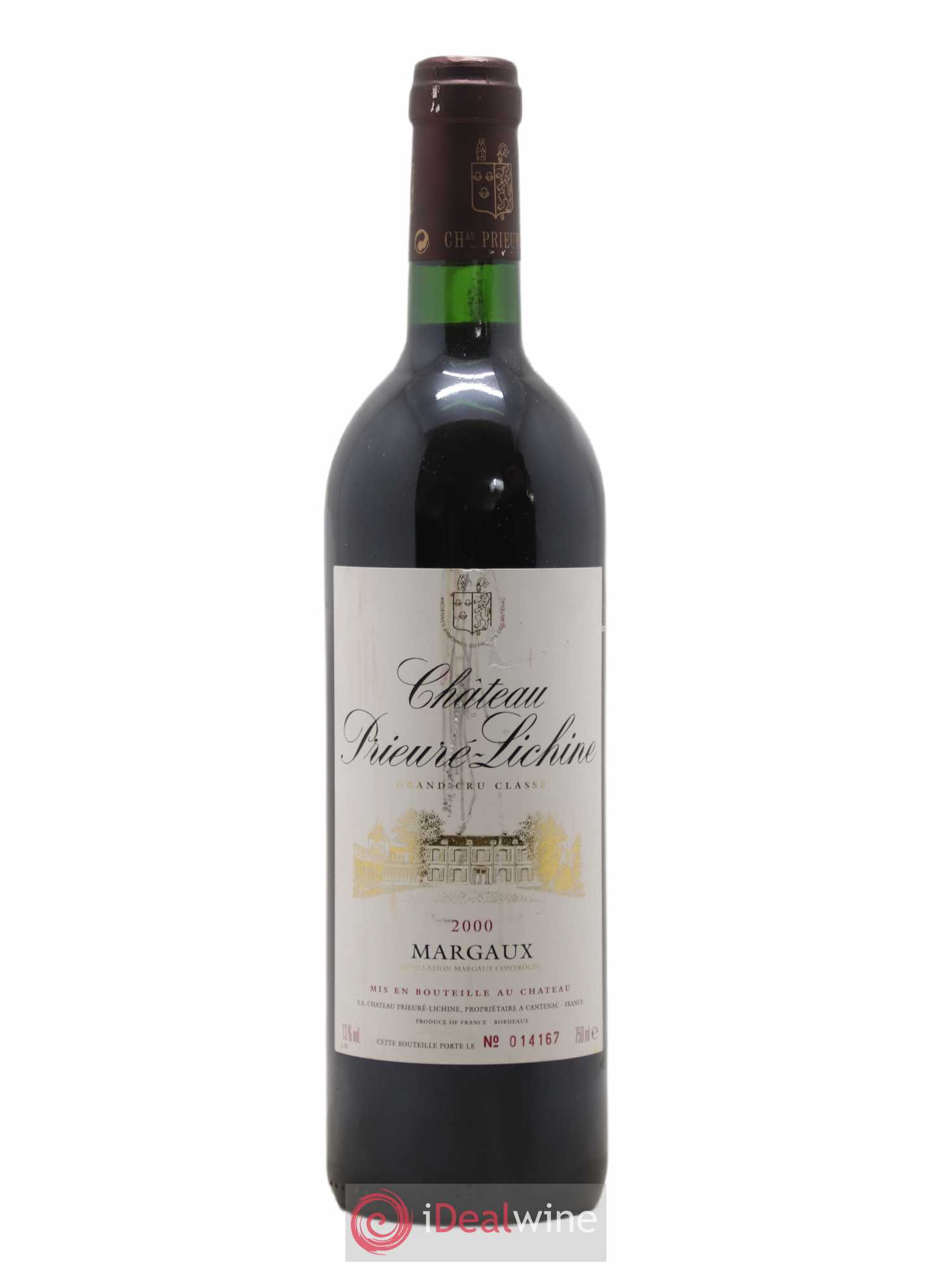 Château Prieuré Lichine 4ème Grand Cru Classé 2000 - Lot de 1 bouteille - 0