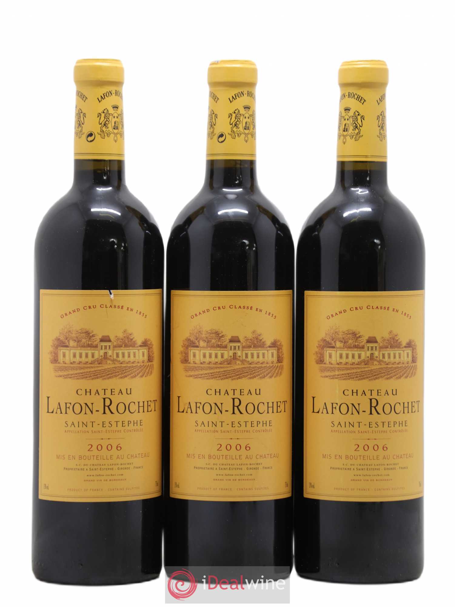 Château Lafon Rochet 4ème Grand Cru Classé 2006 - Lot de 3 bouteilles - 0