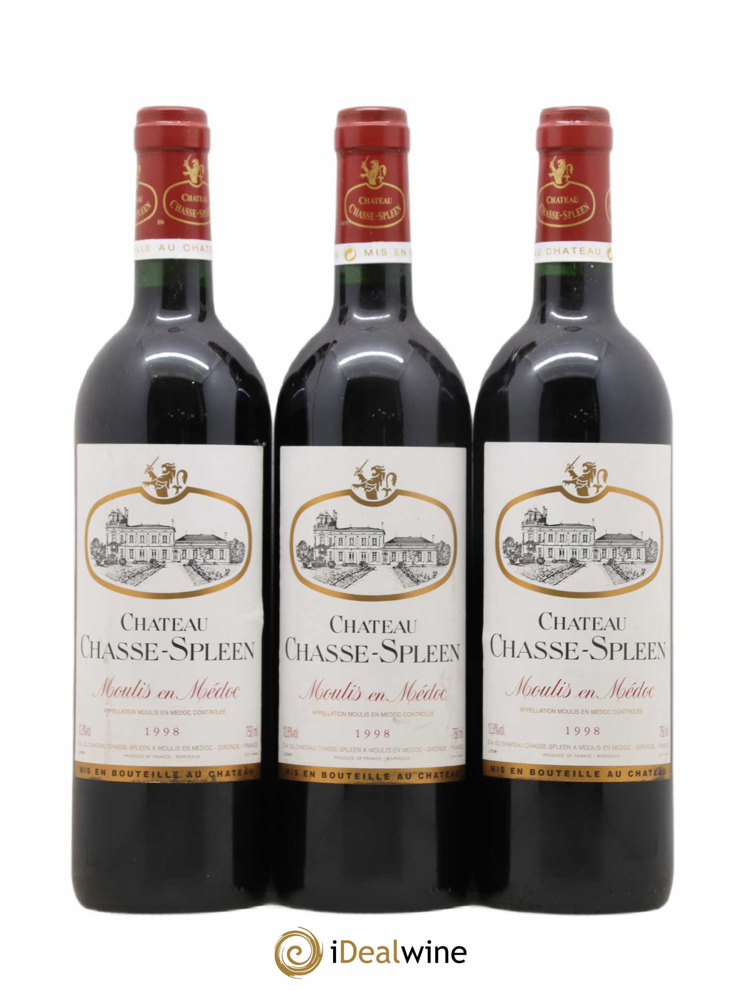 Château Chasse Spleen 1998 - Lot de 3 bouteilles - 0