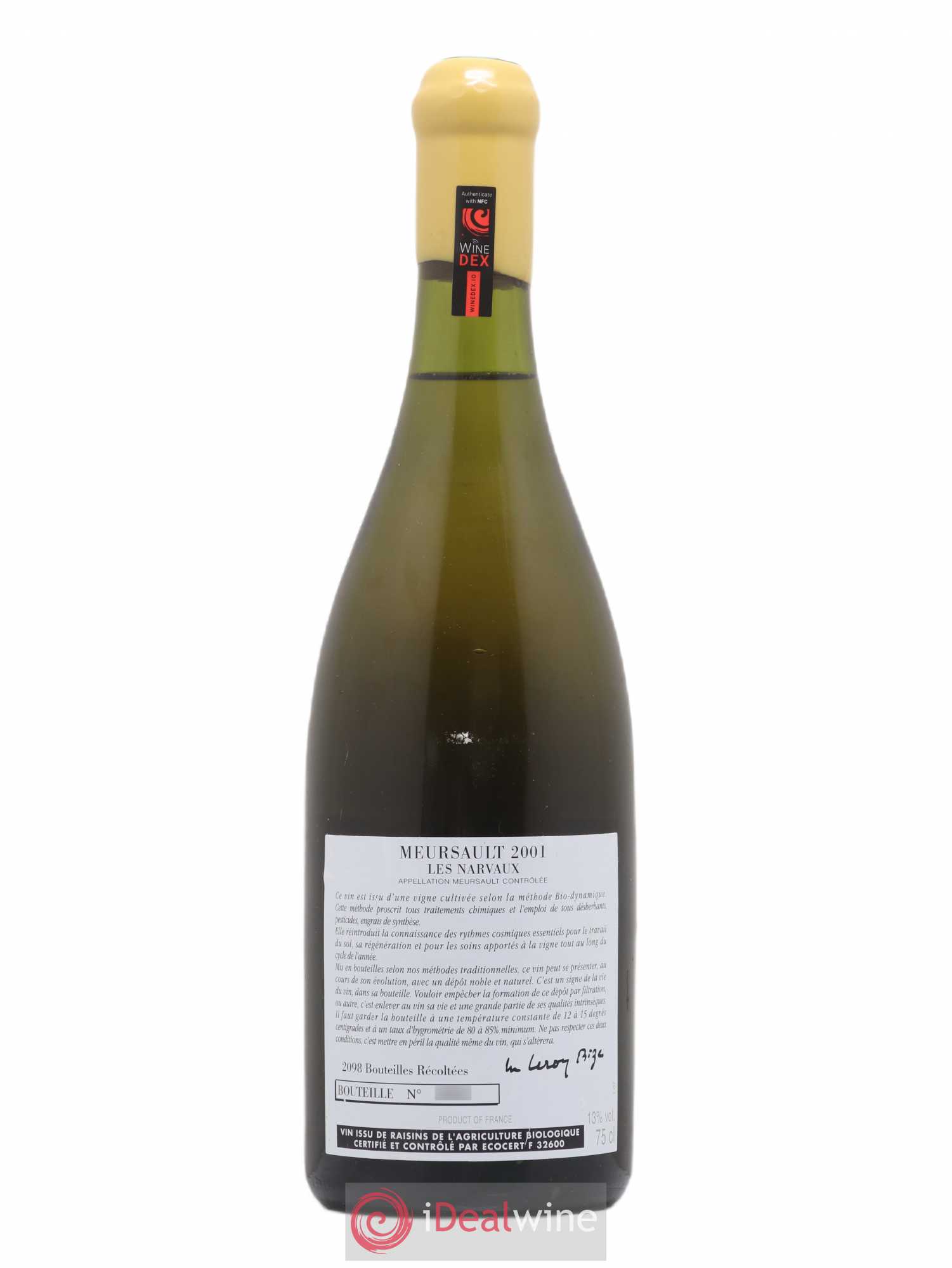 Meursault Les Narvaux d'Auvenay (Domaine) 2001 - Lot de 1 bouteille - 1