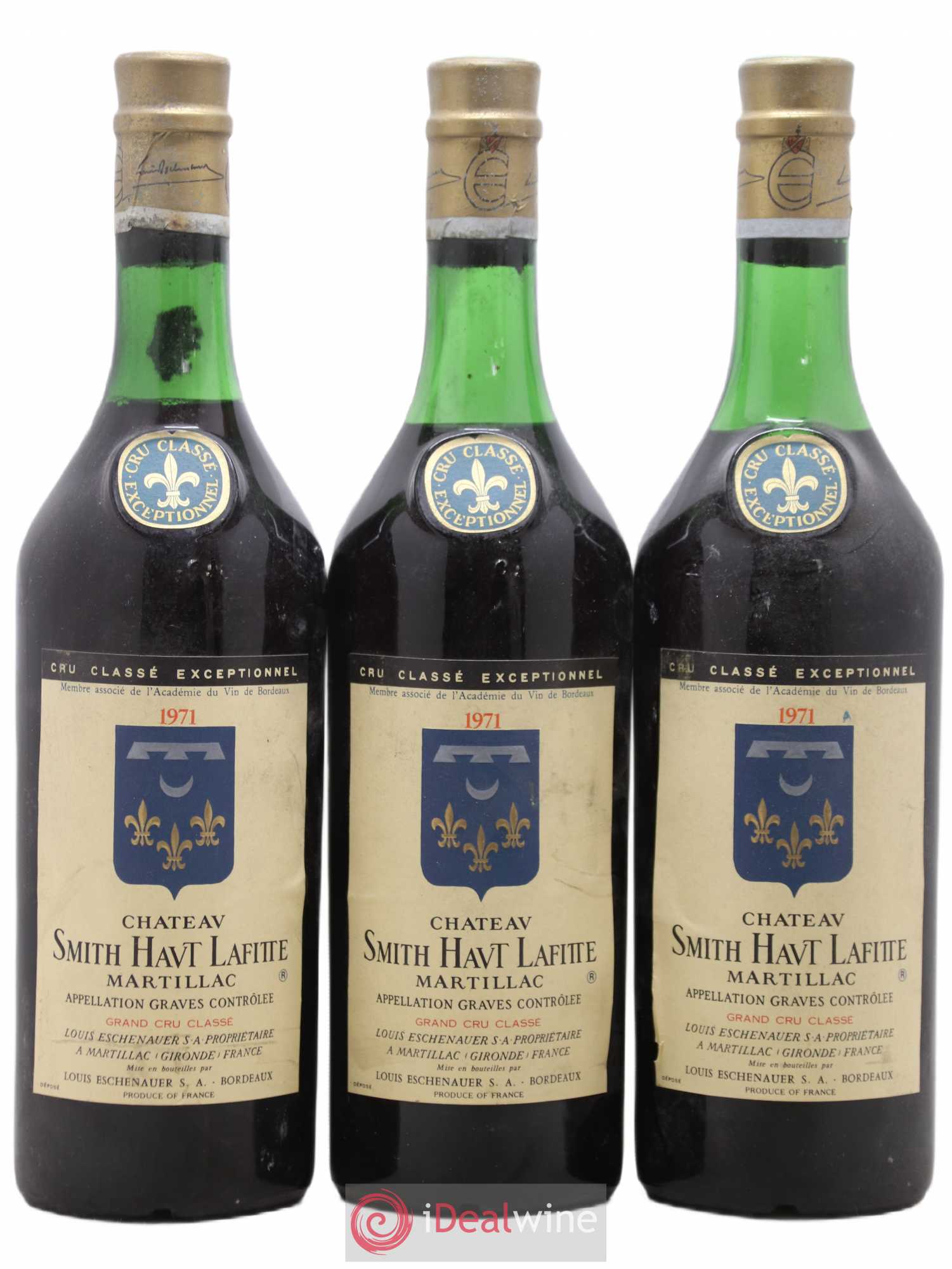 Château Smith Haut Lafitte Cru Classé de Graves 1971 - Lot de 3 bouteilles - 0