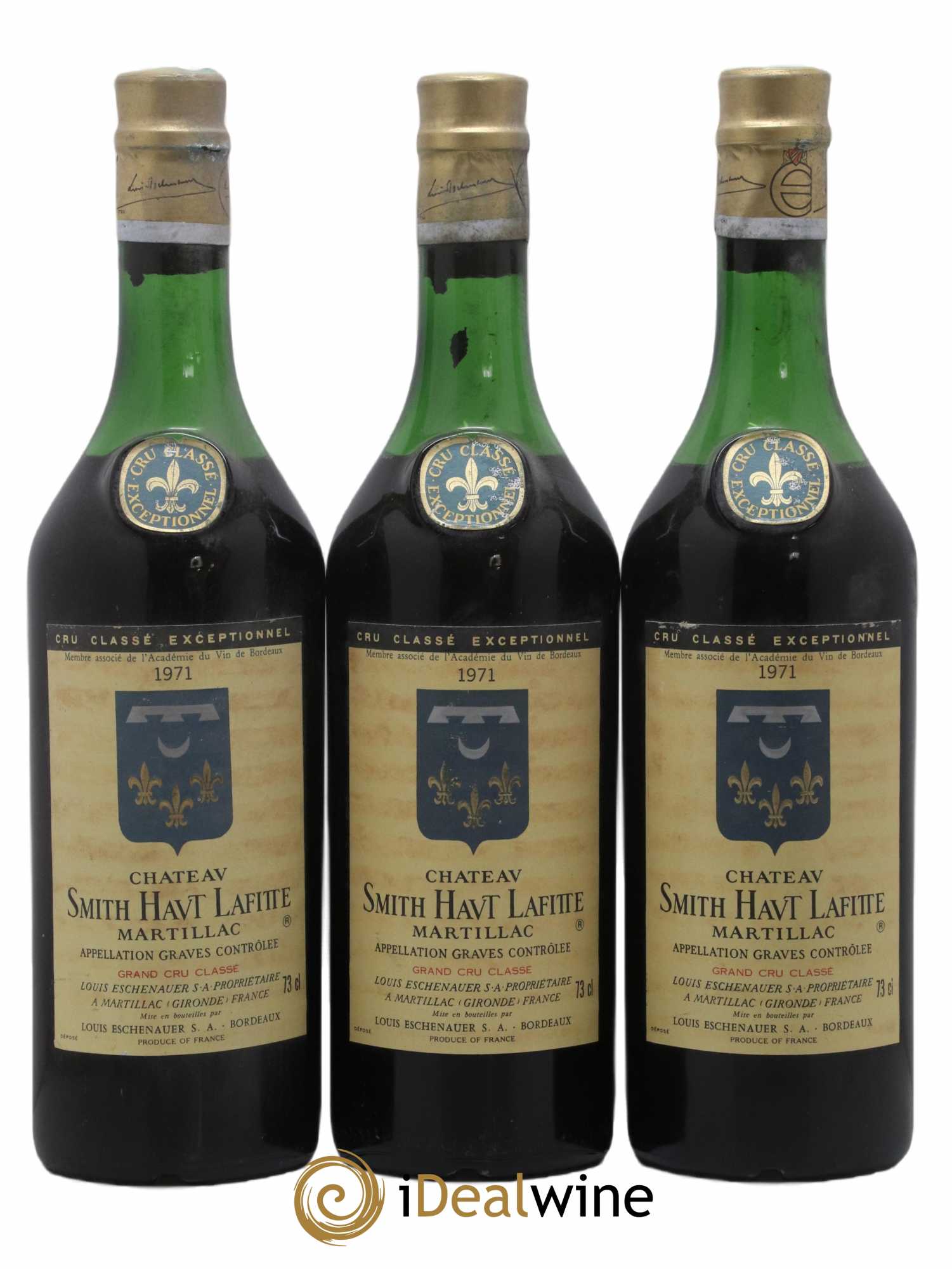 Château Smith Haut Lafitte Cru Classé de Graves 1971 - Lot de 3 bouteilles - 0