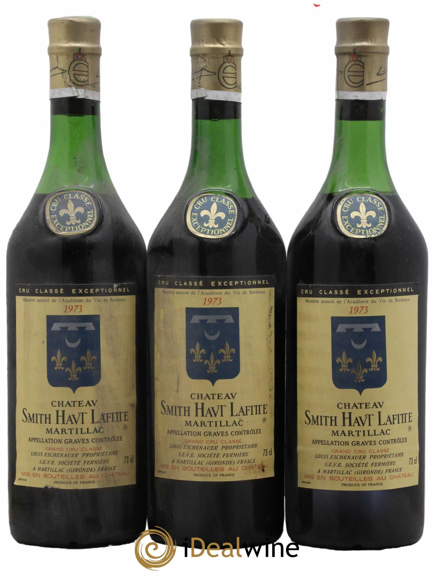Château Smith Haut Lafitte Cru Classé de Graves 1973 - Lot de 3 bouteilles - 0