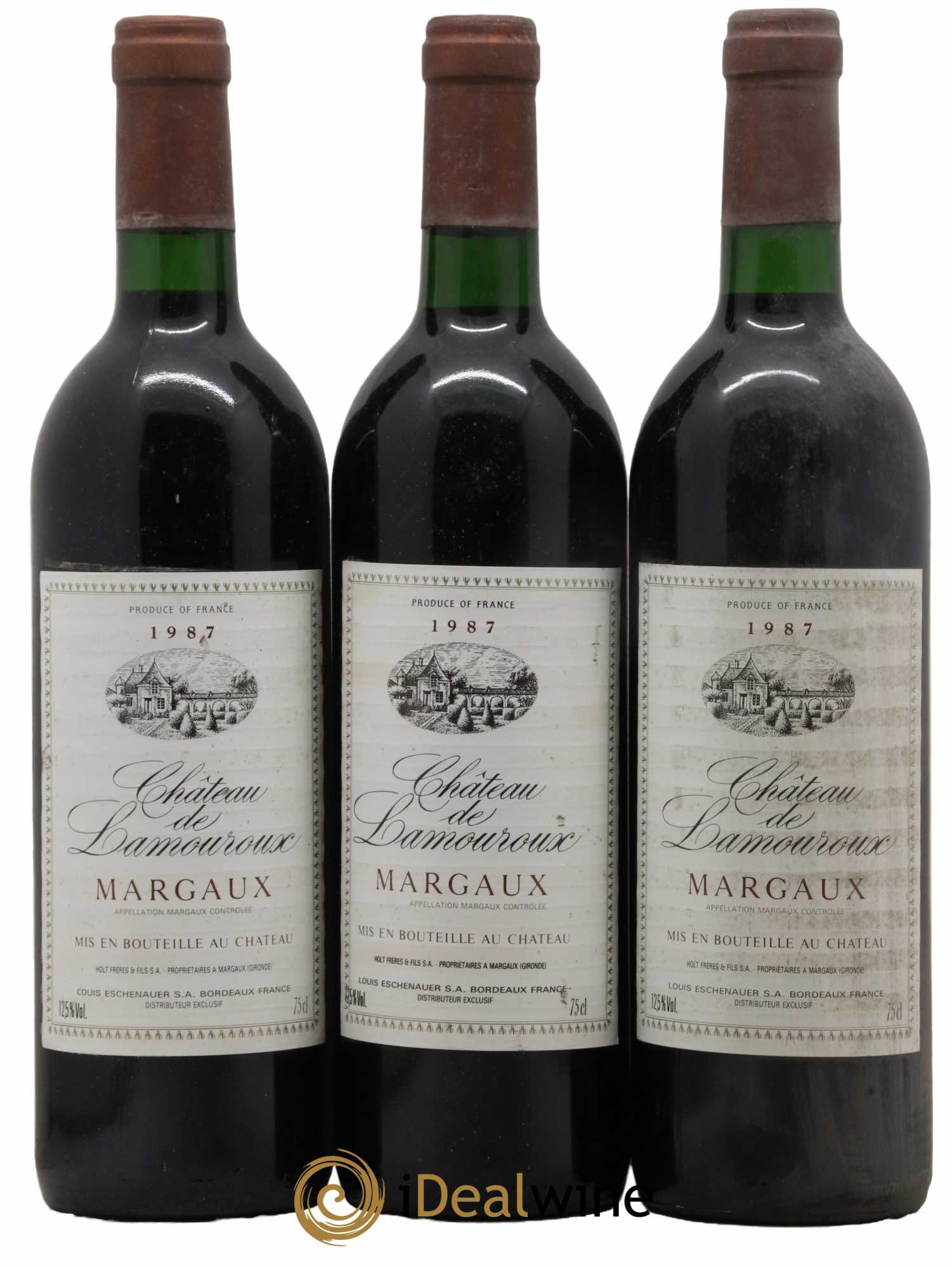 Bordeaux Margaux Château Lamouroux 1987 - Lot de 3 bouteilles - 0