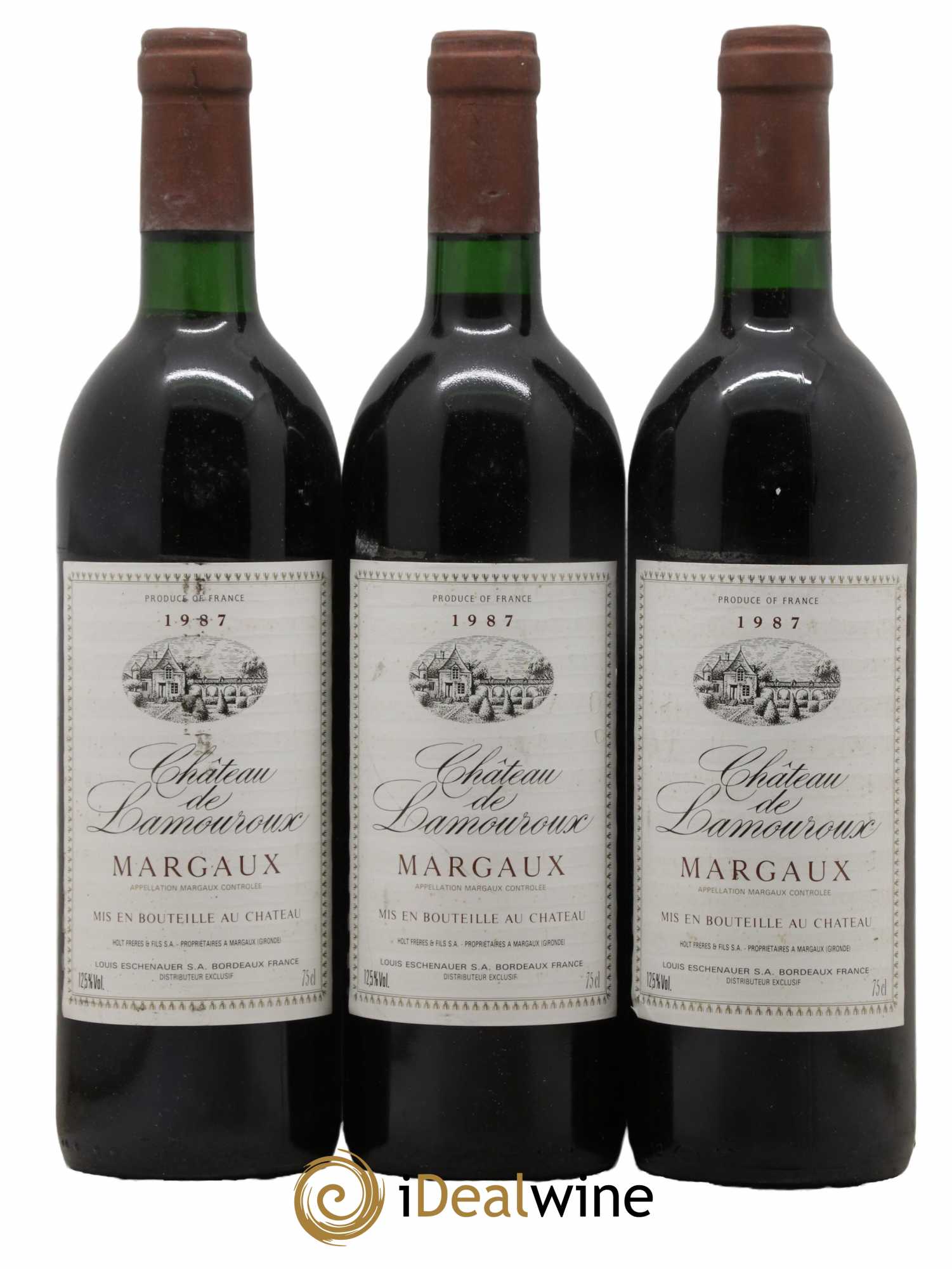 Bordeaux Margaux Château Lamouroux 1987 - Lot de 3 bouteilles - 0