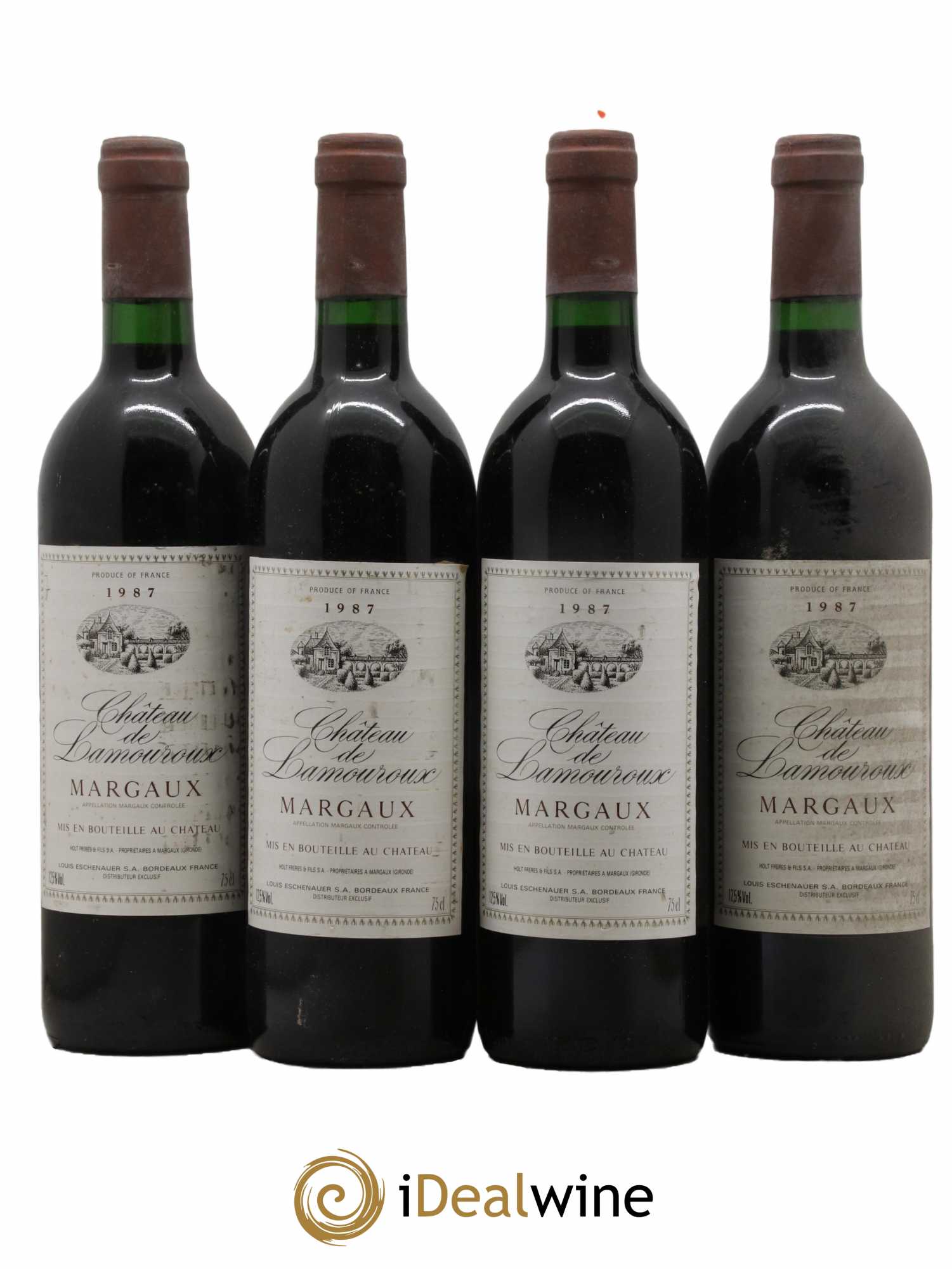 Bordeaux Margaux Château Lamouroux 1987 - Lot de 4 bouteilles - 0