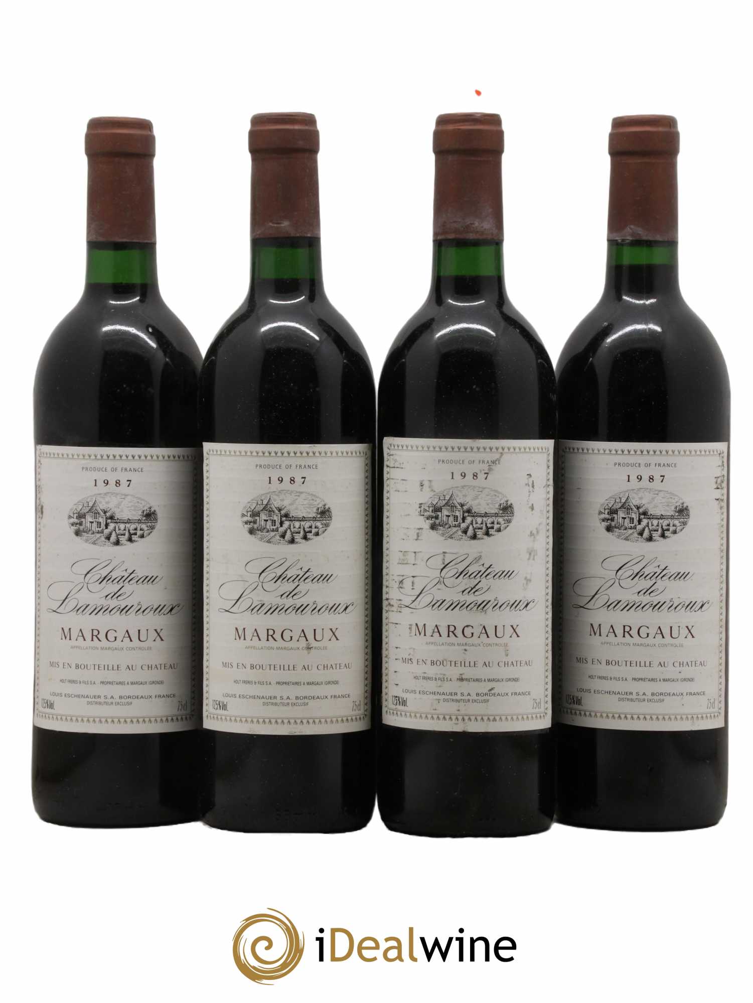 Bordeaux Margaux Château Lamouroux 1987 - Lot de 4 bouteilles - 0