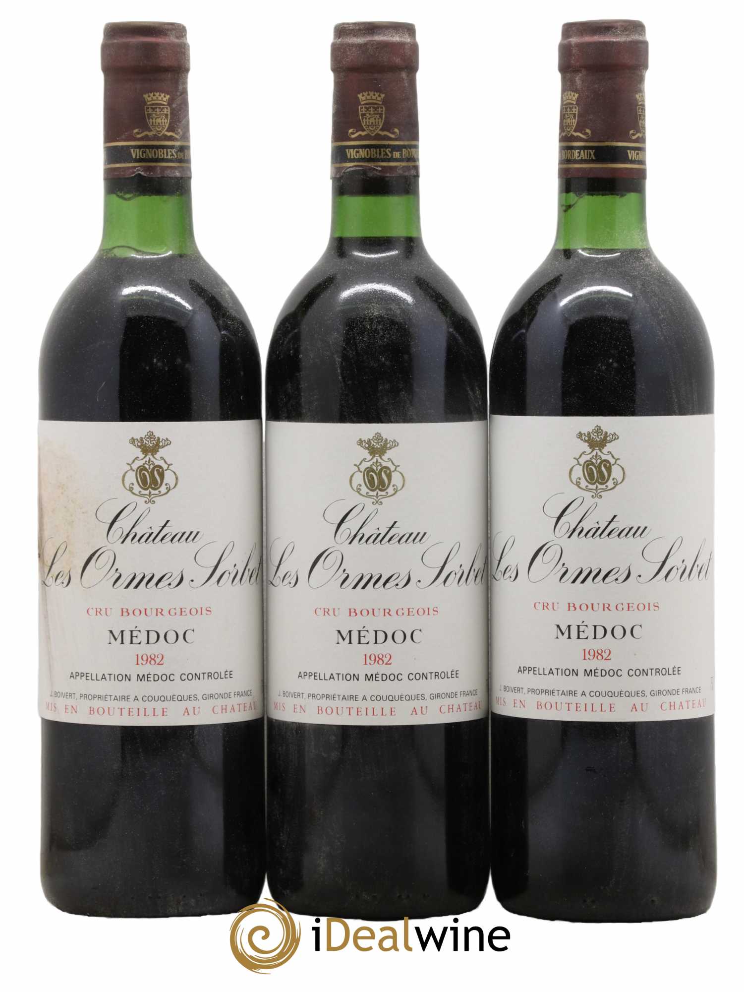 Château les Ormes Sorbet Cru Bourgeois 1982 - Lot de 3 bouteilles - 0