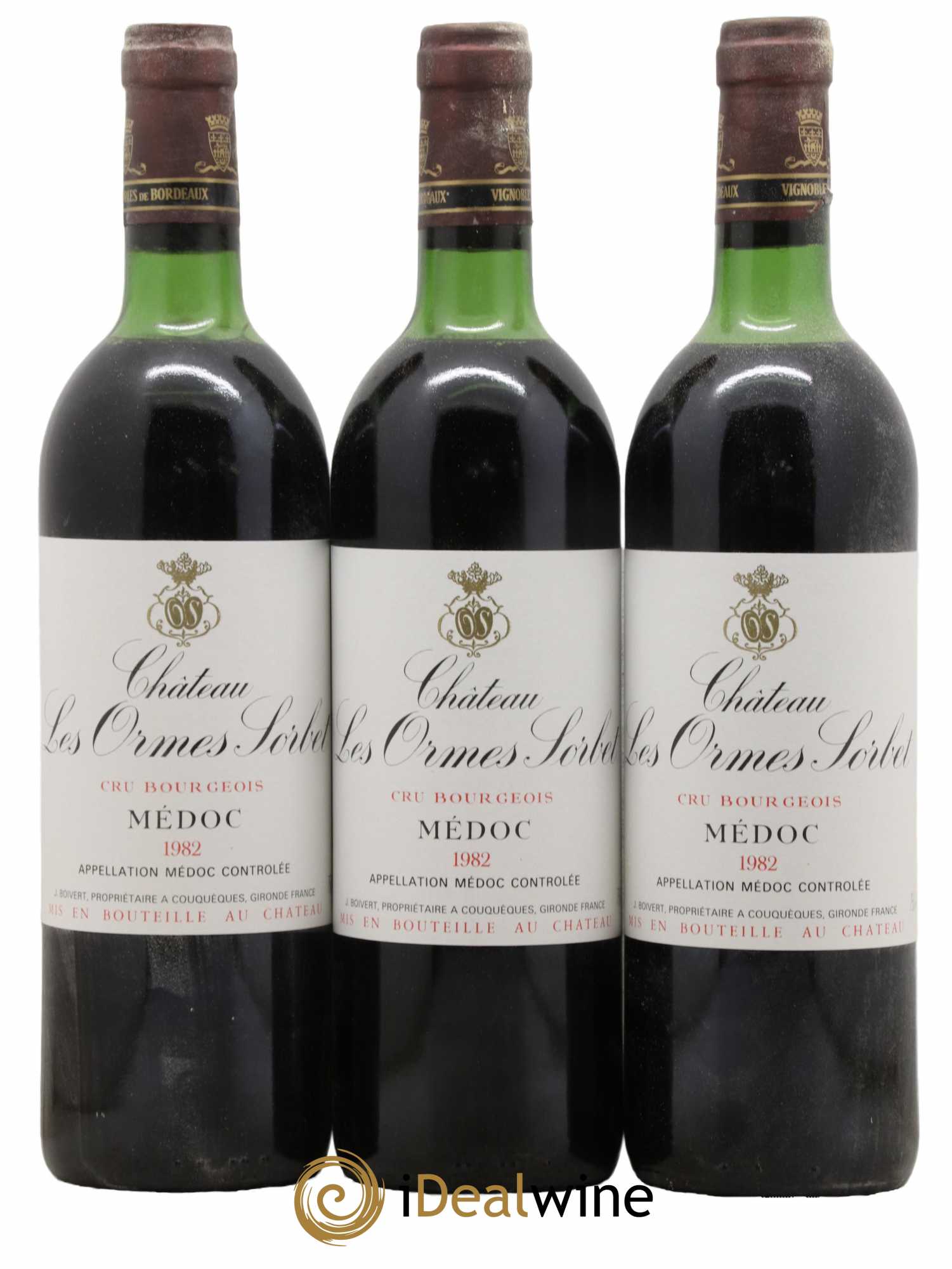 Château les Ormes Sorbet Cru Bourgeois 1982 - Lot de 3 bouteilles - 0