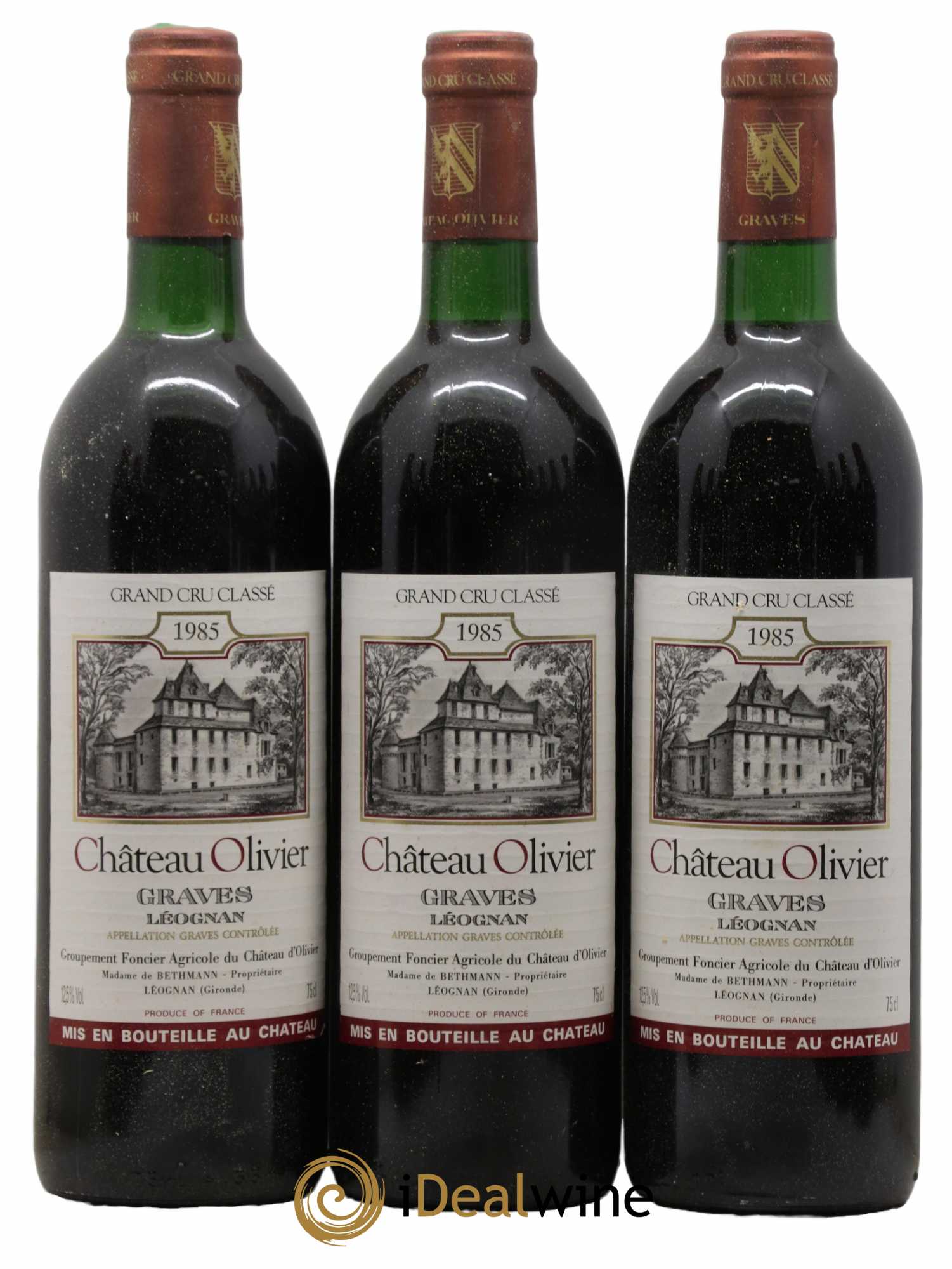 Château Olivier Cru Classé de Graves 1985 - Lot de 12 bouteilles - 1
