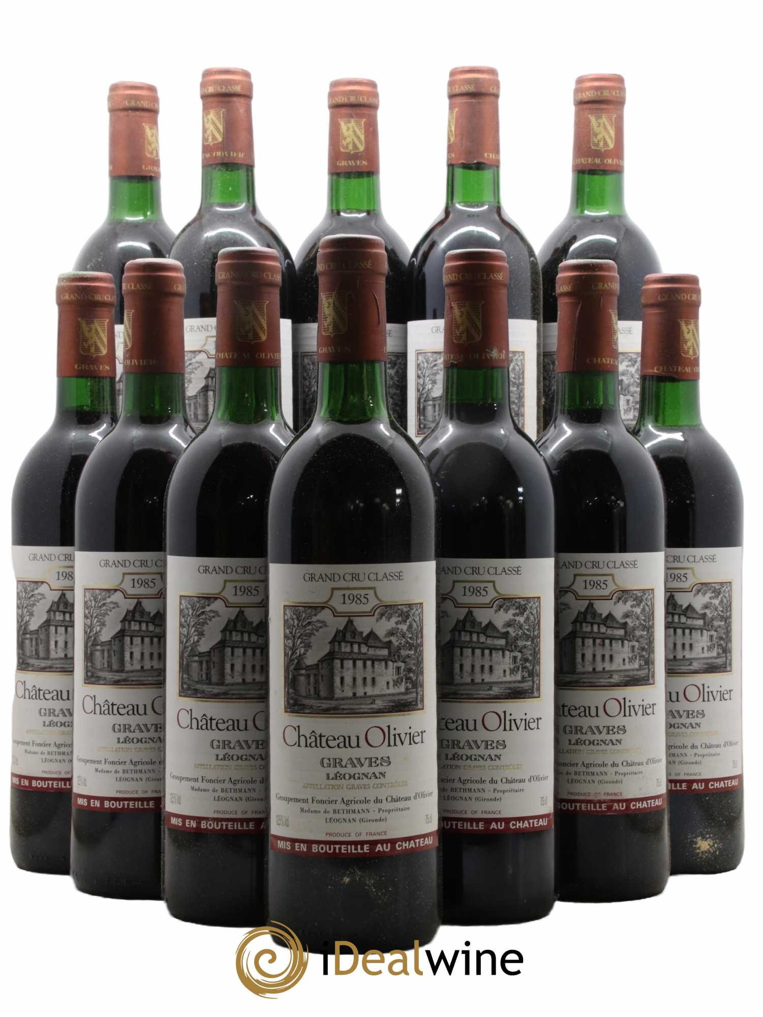 Château Olivier Cru Classé de Graves 1985 - Lot de 12 bouteilles - 0