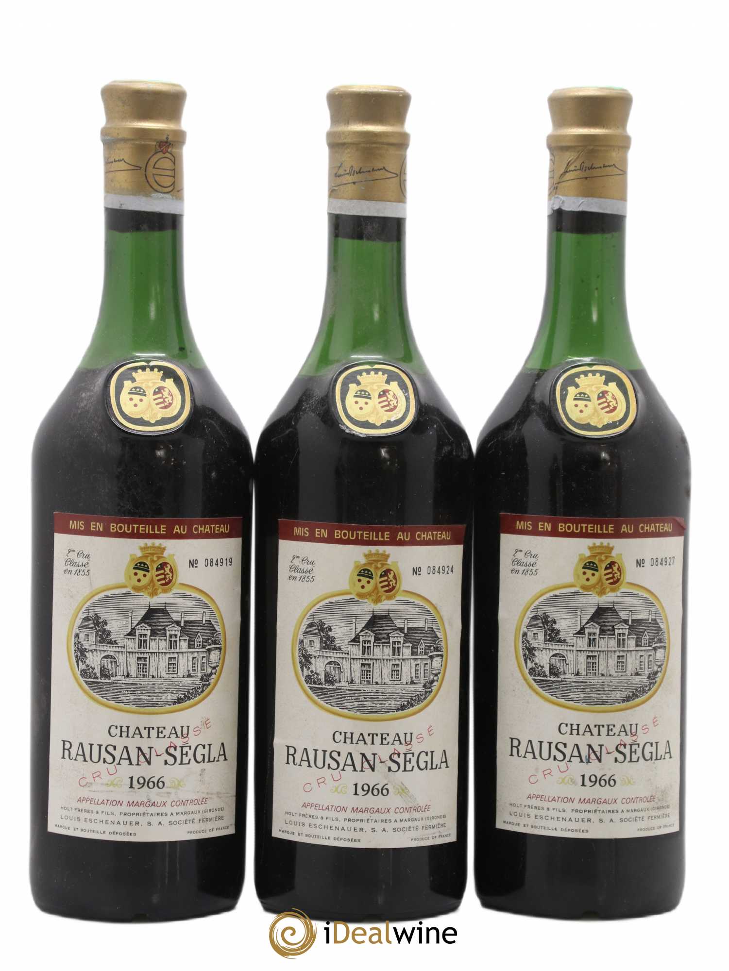 Château Rauzan Ségla Grand Cru Classé 1966 - Lot de 3 bouteilles - 0