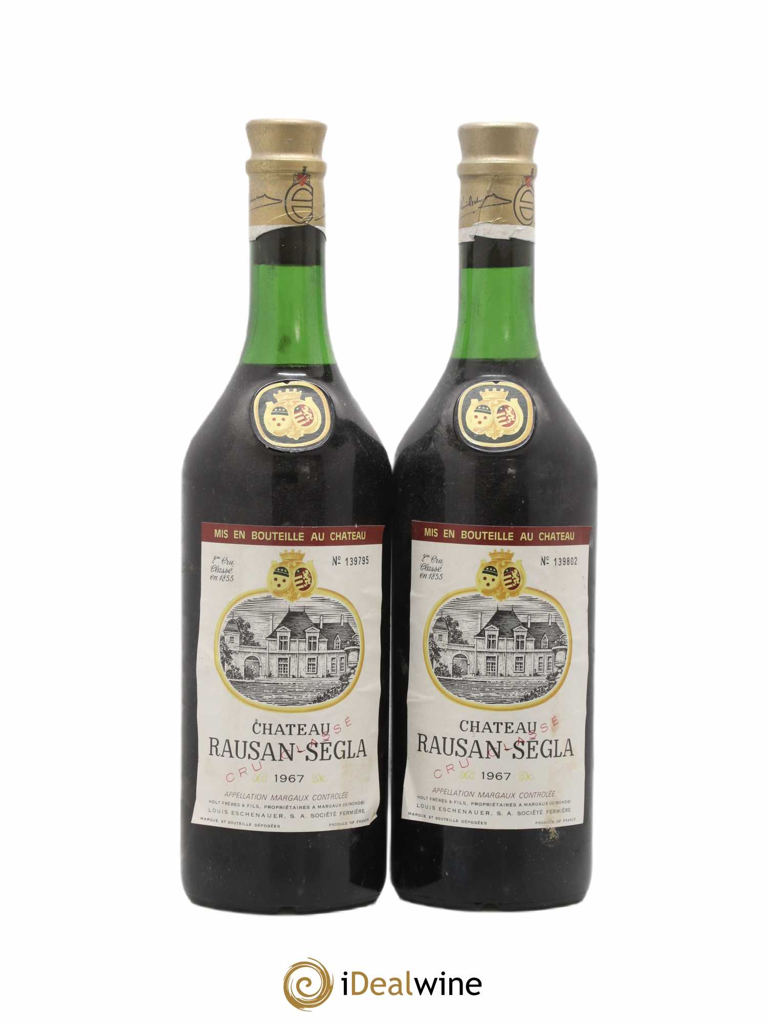 Château Rauzan Ségla Grand Cru Classé 1967 - Lot de 2 bouteilles - 0