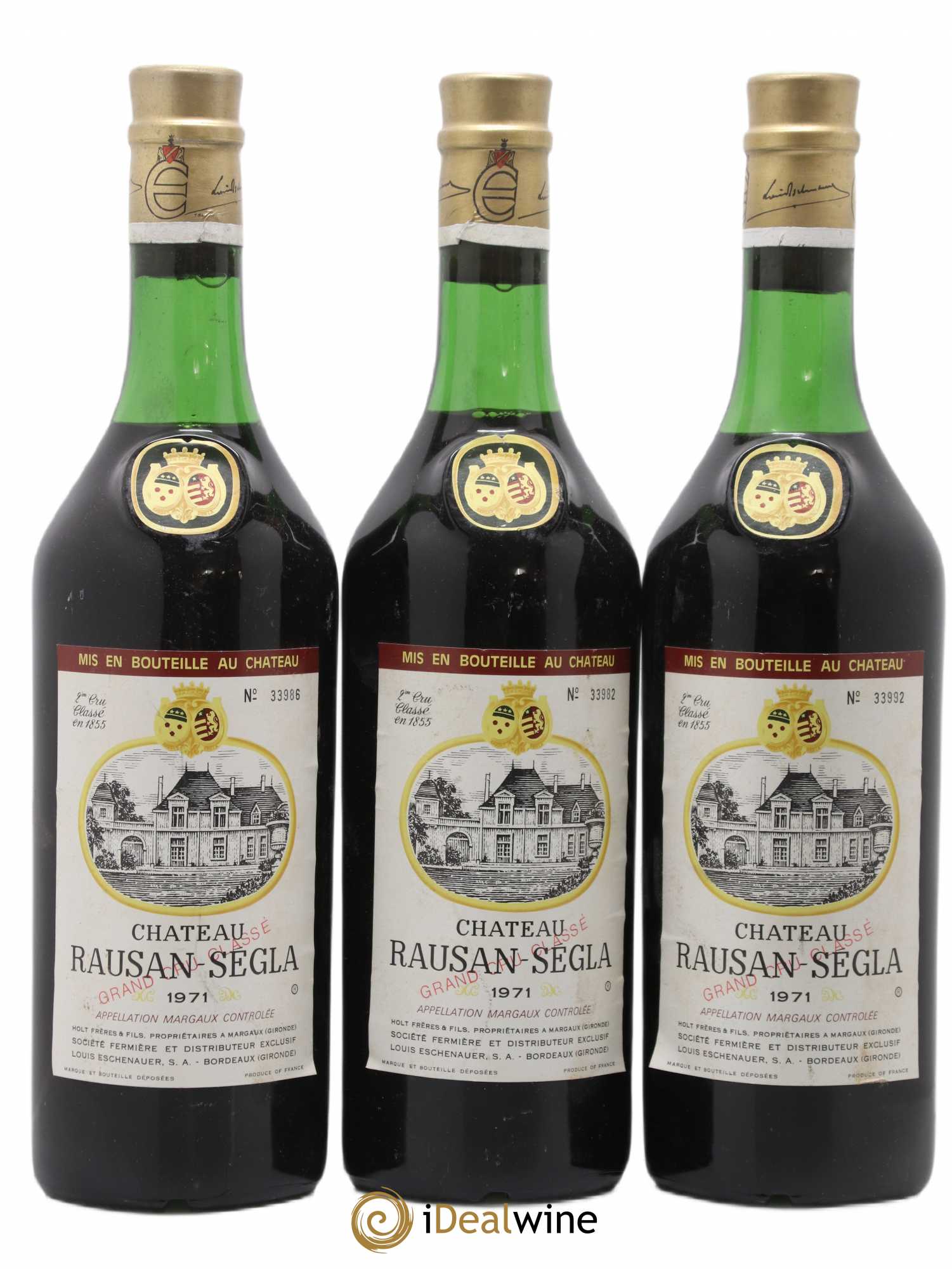 Château Rauzan Ségla Grand Cru Classé 1971 - Lot de 3 bouteilles - 0