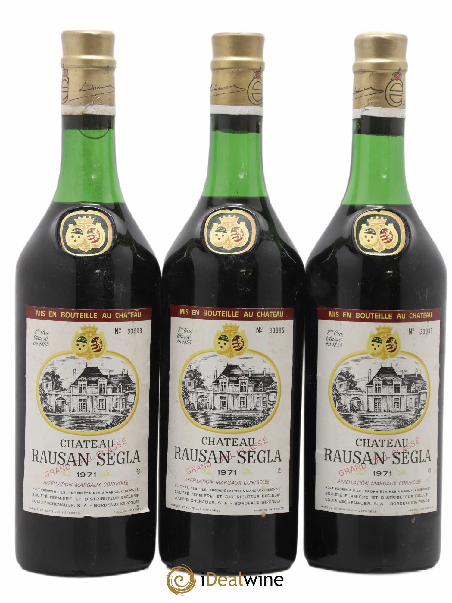 Château Rauzan Ségla Grand Cru Classé 1971 - Lot de 3 bouteilles - 0