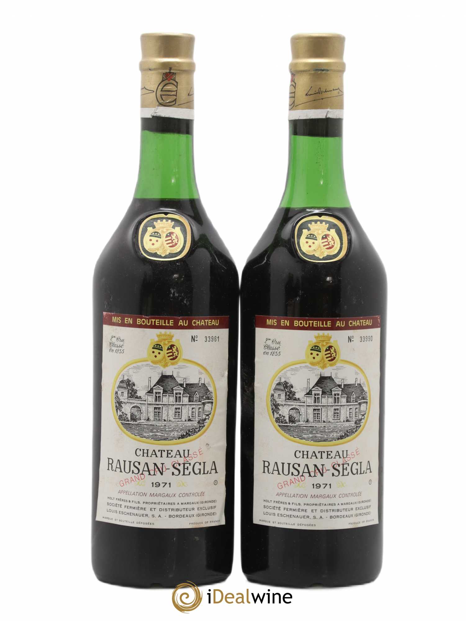 Château Rauzan Ségla Grand Cru Classé 1971 - Lot de 2 bouteilles - 0