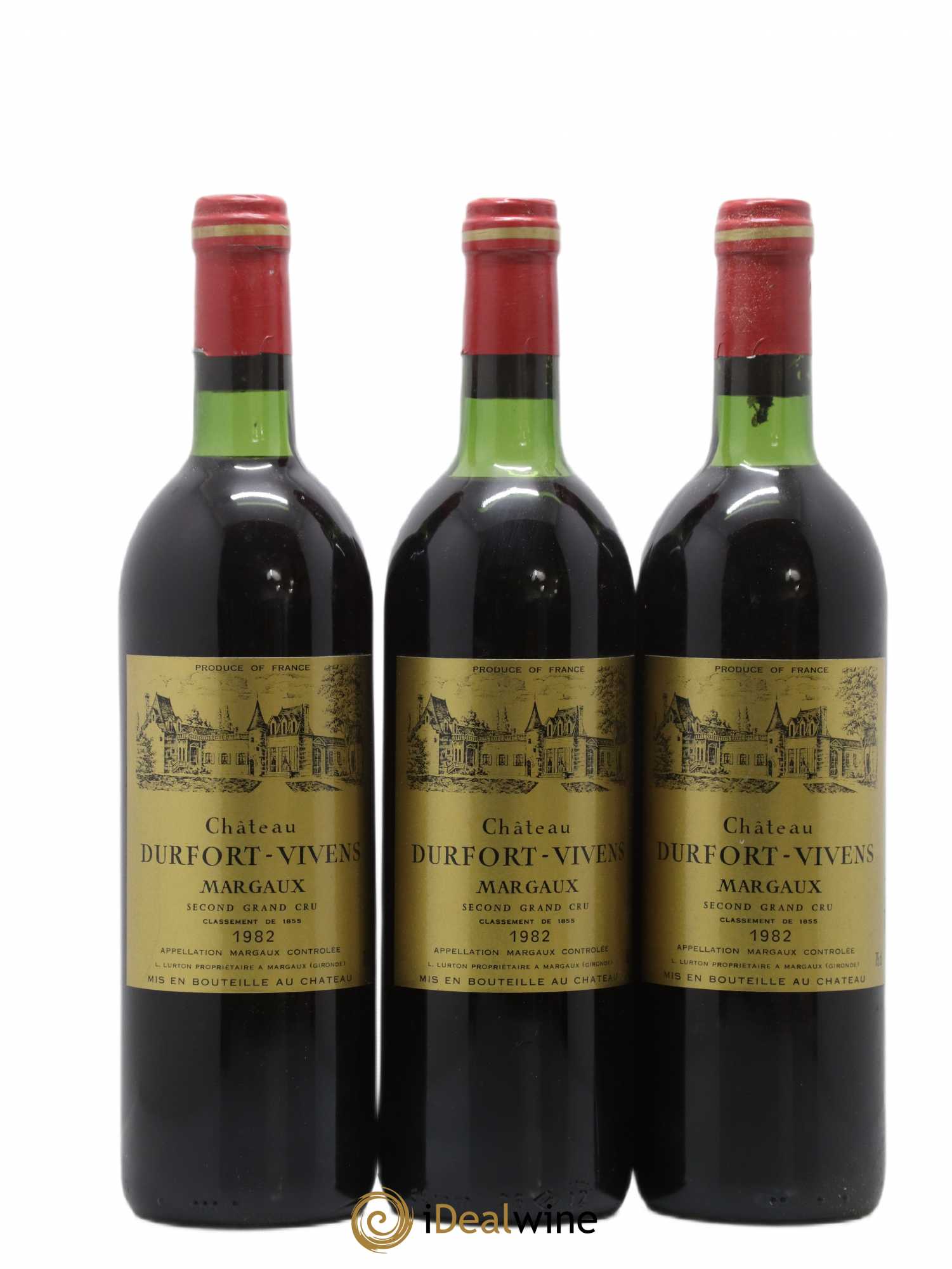 Château Durfort Vivens 2ème Grand Cru Classé 1982 - Lot de 3 bouteilles - 0