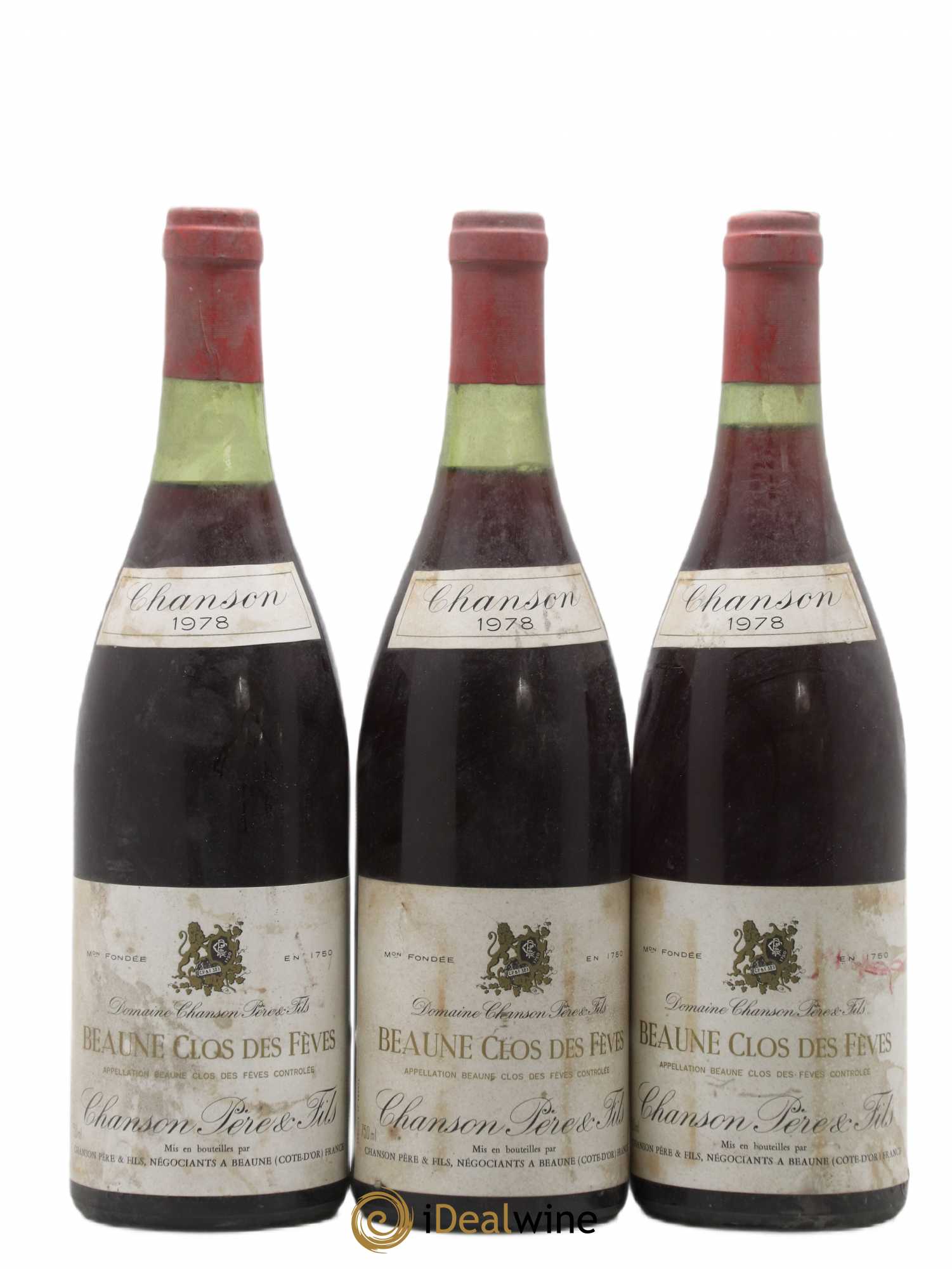 Beaune 1er Cru Clos des Fèves Chanson 1978 - Lot de 3 bouteilles - 0