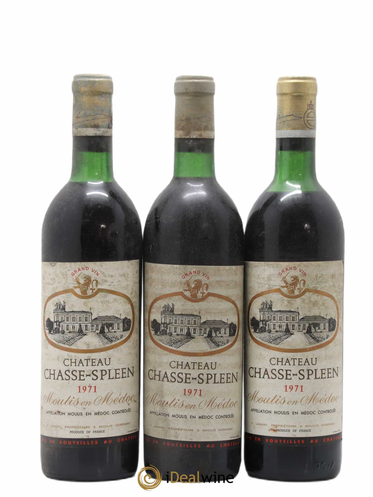 Château Chasse Spleen 1971 - Lot de 3 bouteilles - 0