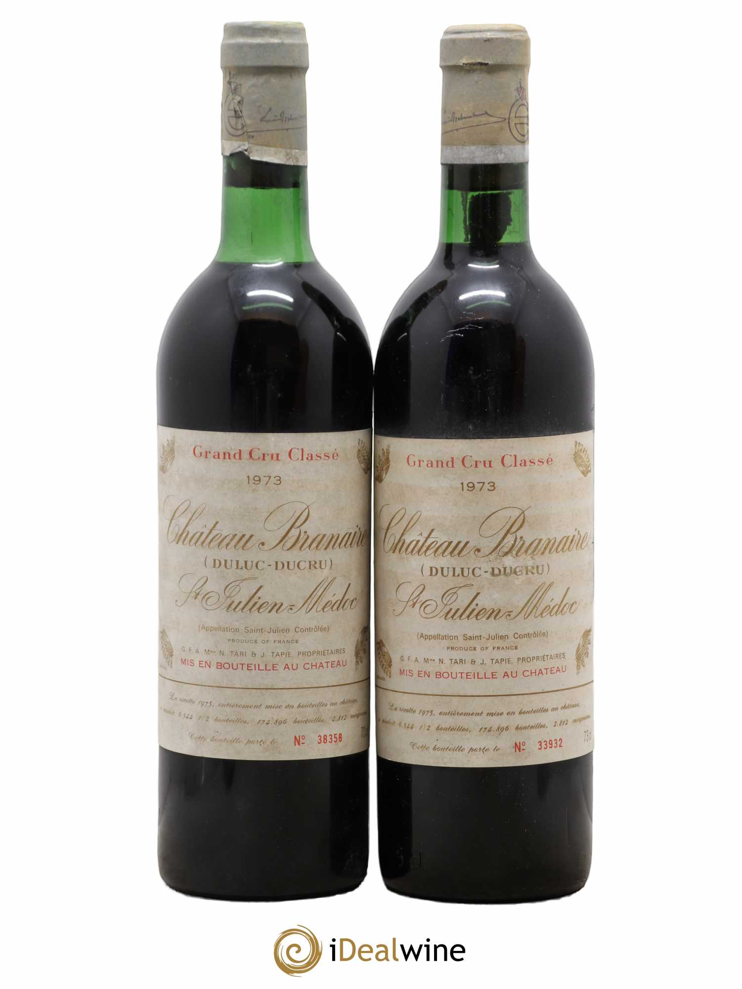Château Branaire Ducru 4ème Grand Cru Classé 1973 - Lot de 2 bouteilles - 0
