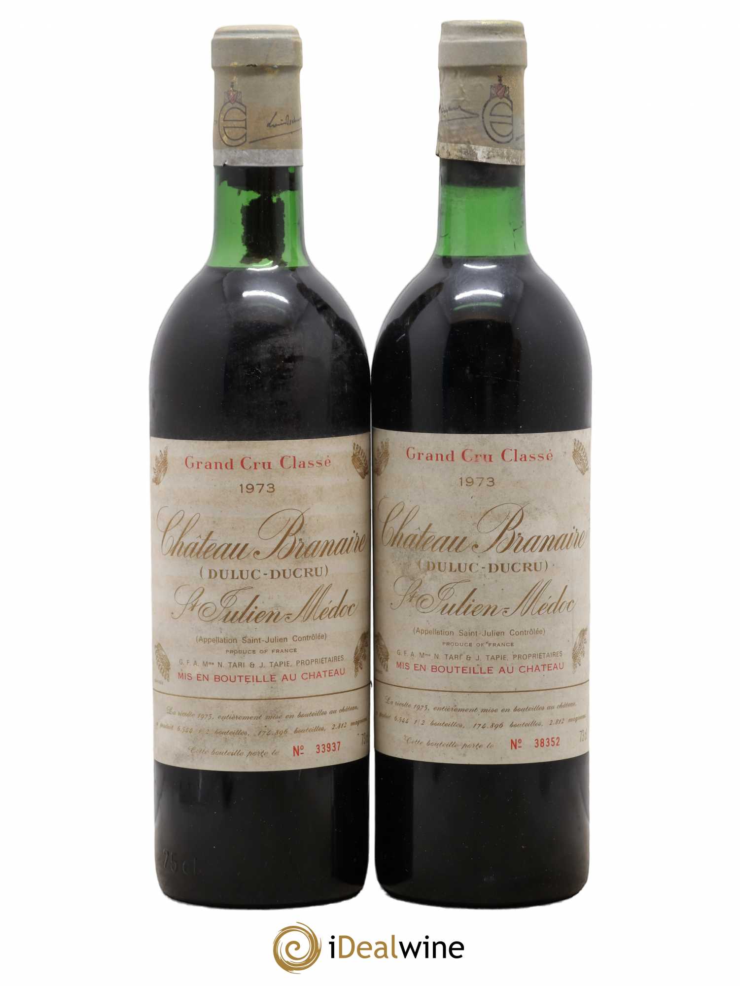 Château Branaire Ducru 4ème Grand Cru Classé 1973 - Lot de 2 bouteilles - 0