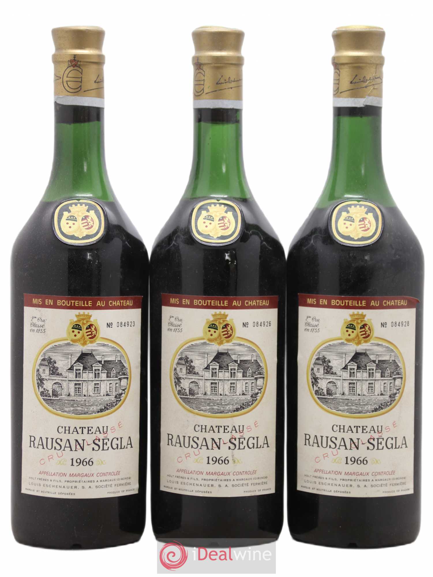 Château Rauzan Ségla Grand Cru Classé 1966 - Lot de 3 bouteilles - 0