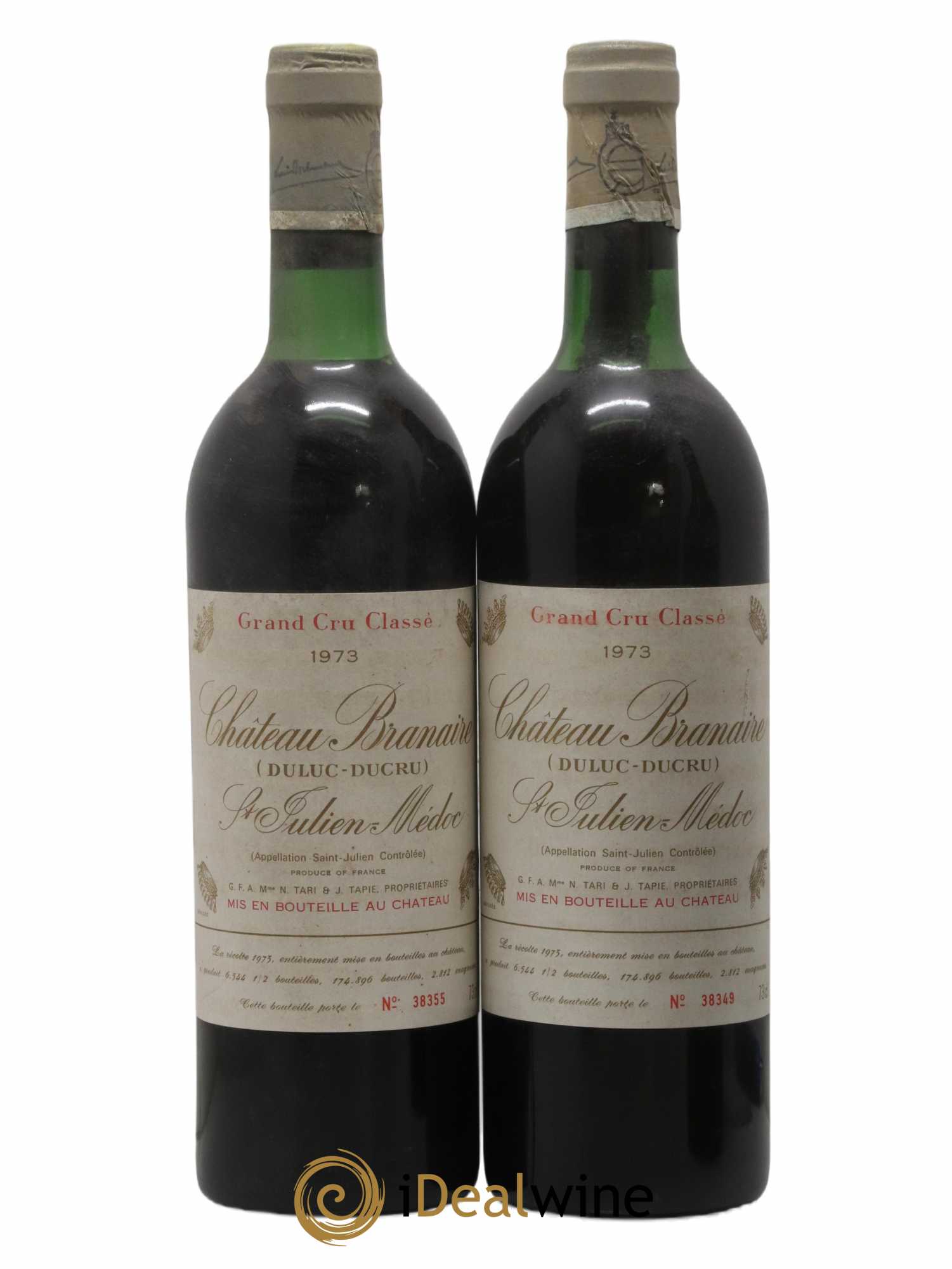 Château Branaire Ducru 4ème Grand Cru Classé 1973 - Lot de 2 bouteilles - 0