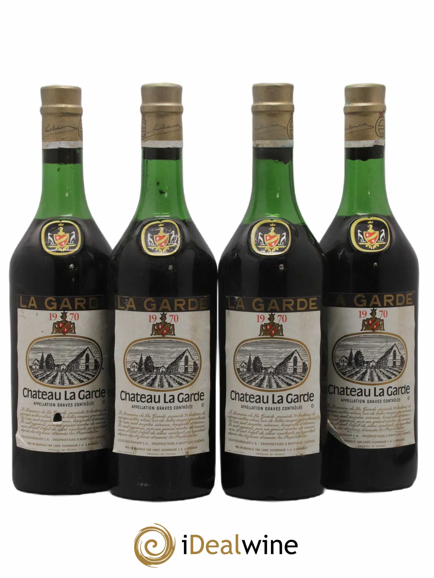 Château la Garde 1970 - Lot de 4 bouteilles - 0
