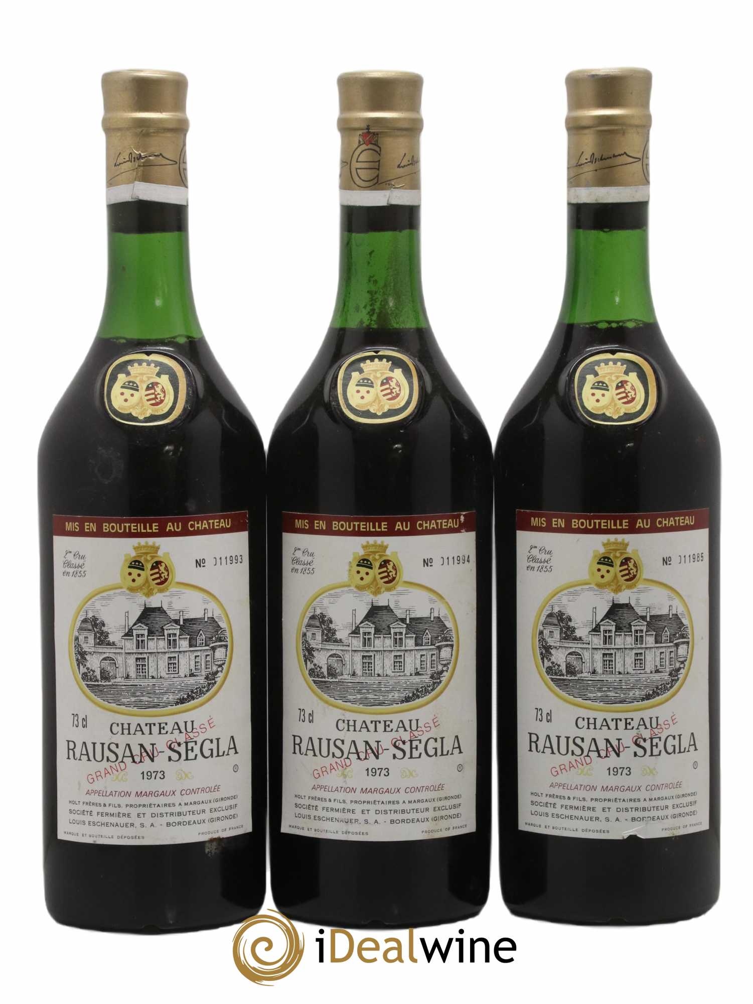 Château Rauzan Ségla Grand Cru Classé 1973 - Lot de 3 bouteilles - 0