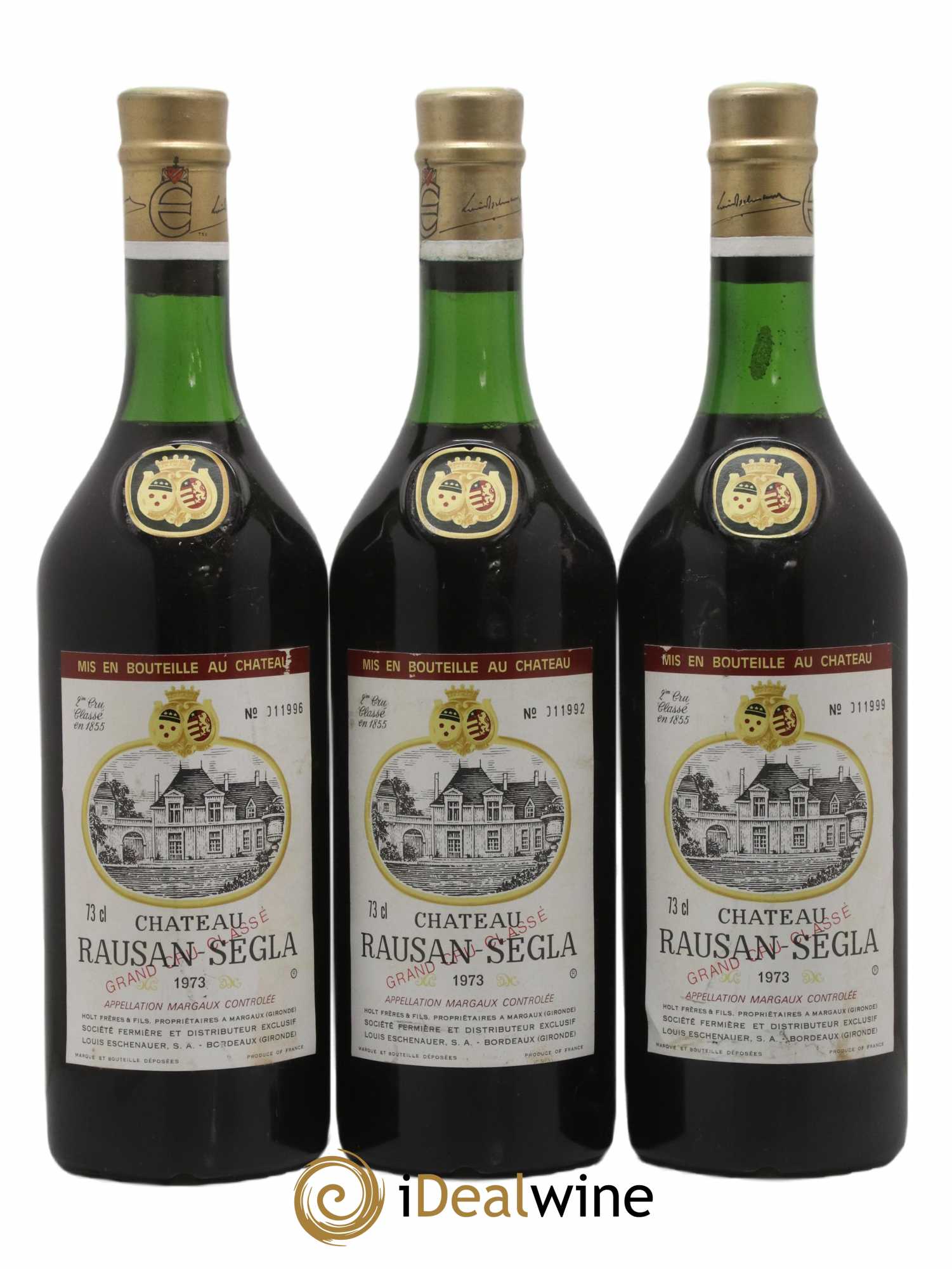Château Rauzan Ségla Grand Cru Classé 1973 - Lot de 3 bouteilles - 0
