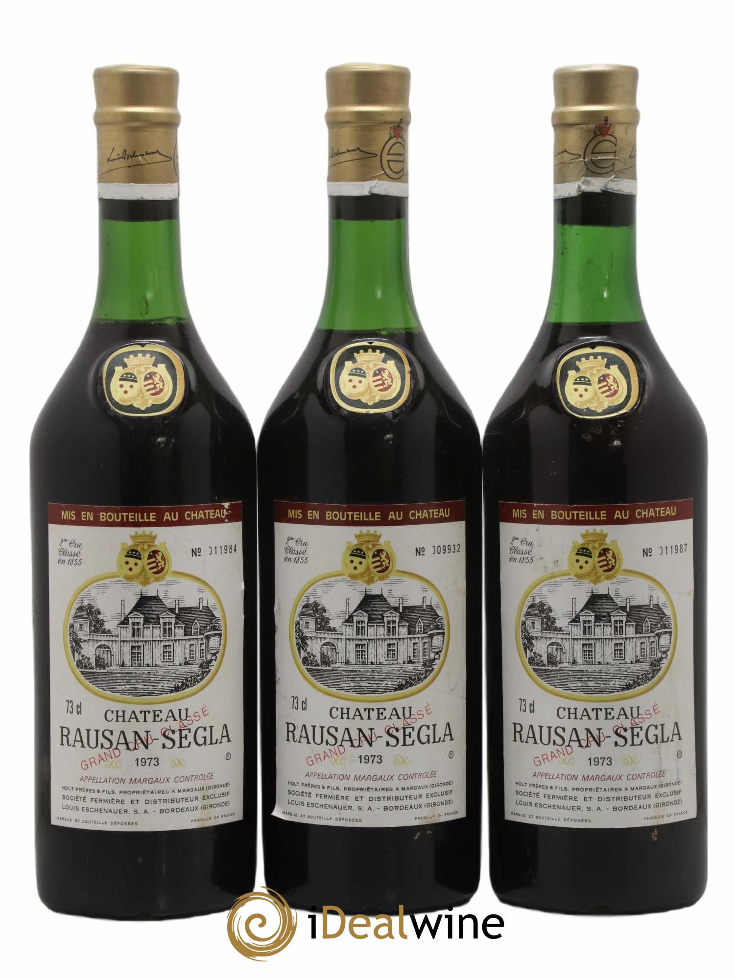 Château Rauzan Ségla Grand Cru Classé 1973 - Lot de 3 bouteilles - 0