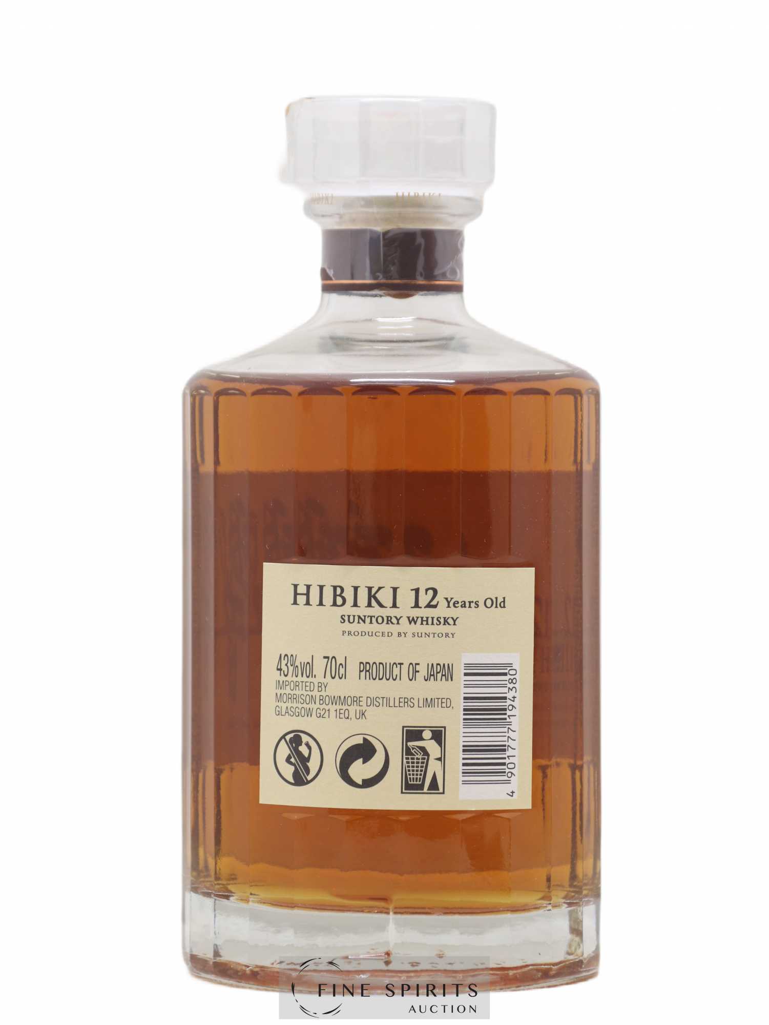 Hibiki 12 years Of. Suntory (70cl.) - Lot de 1 bouteille - 2