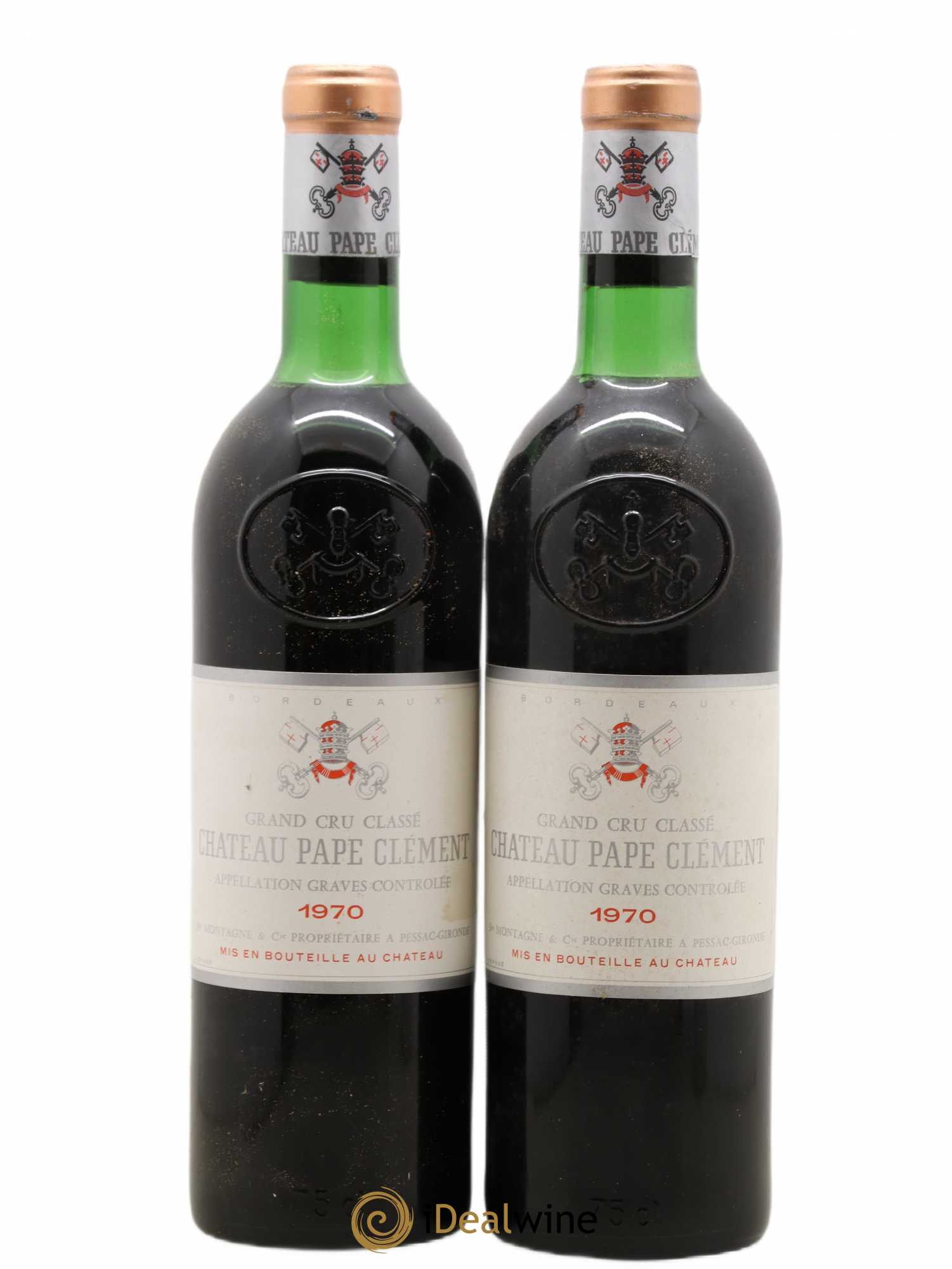 Château Pape Clément Cru Classé de Graves 1970 - Lot de 2 bouteilles - 0