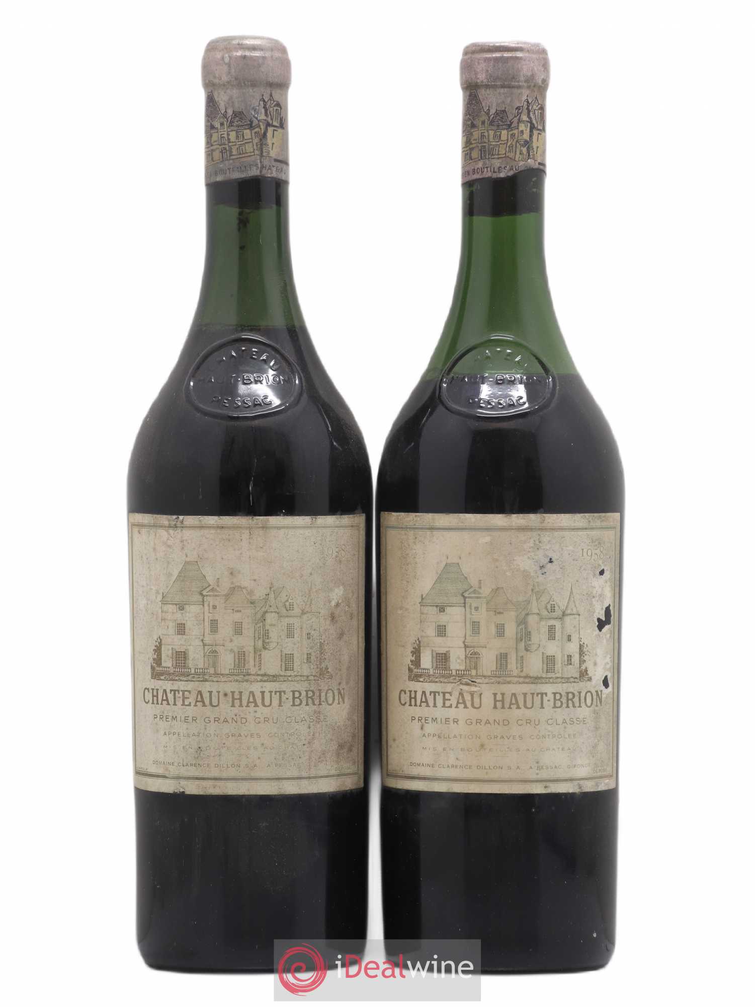 Château Haut Brion 1er Grand Cru Classé 1958 - Lot de 2 bouteilles - 0
