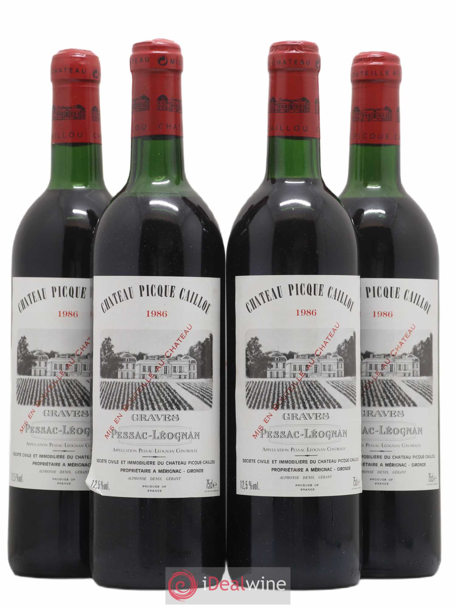 Château Picque Caillou 1986 - Lot de 4 bouteilles - 0
